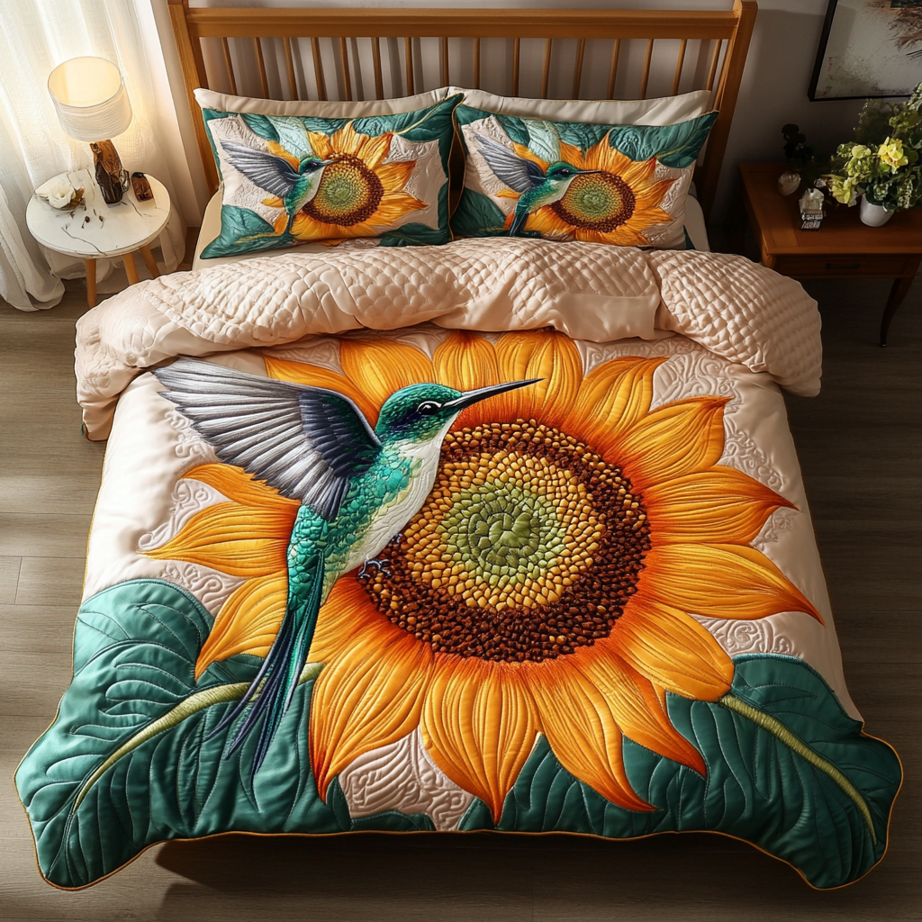 Tiny Grace Quilted Bedding Set Unique Hummingbird Gifts
