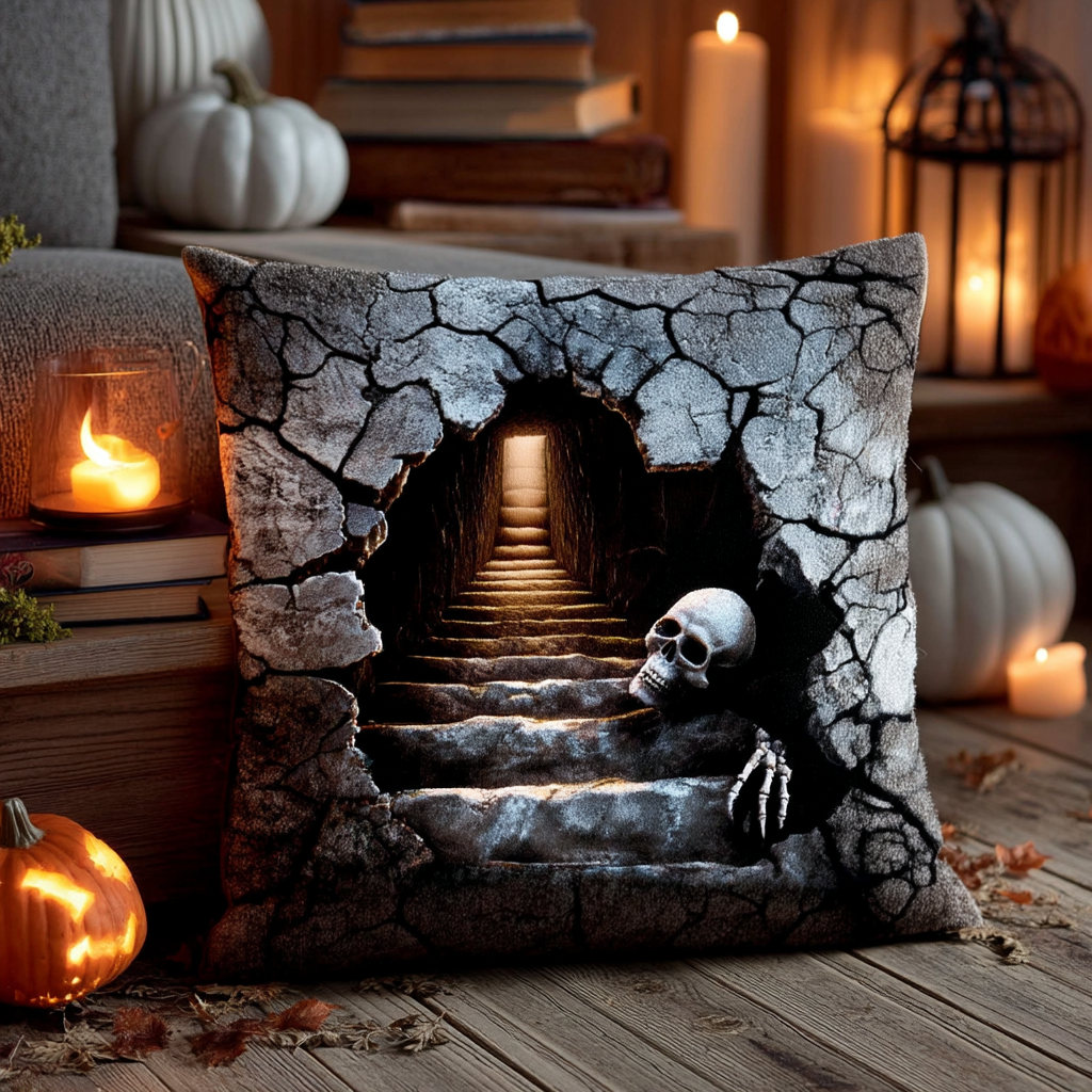 Tomb Descent Quilted Pillow Case Holiday Pillow Case Halloween Gifts For Her