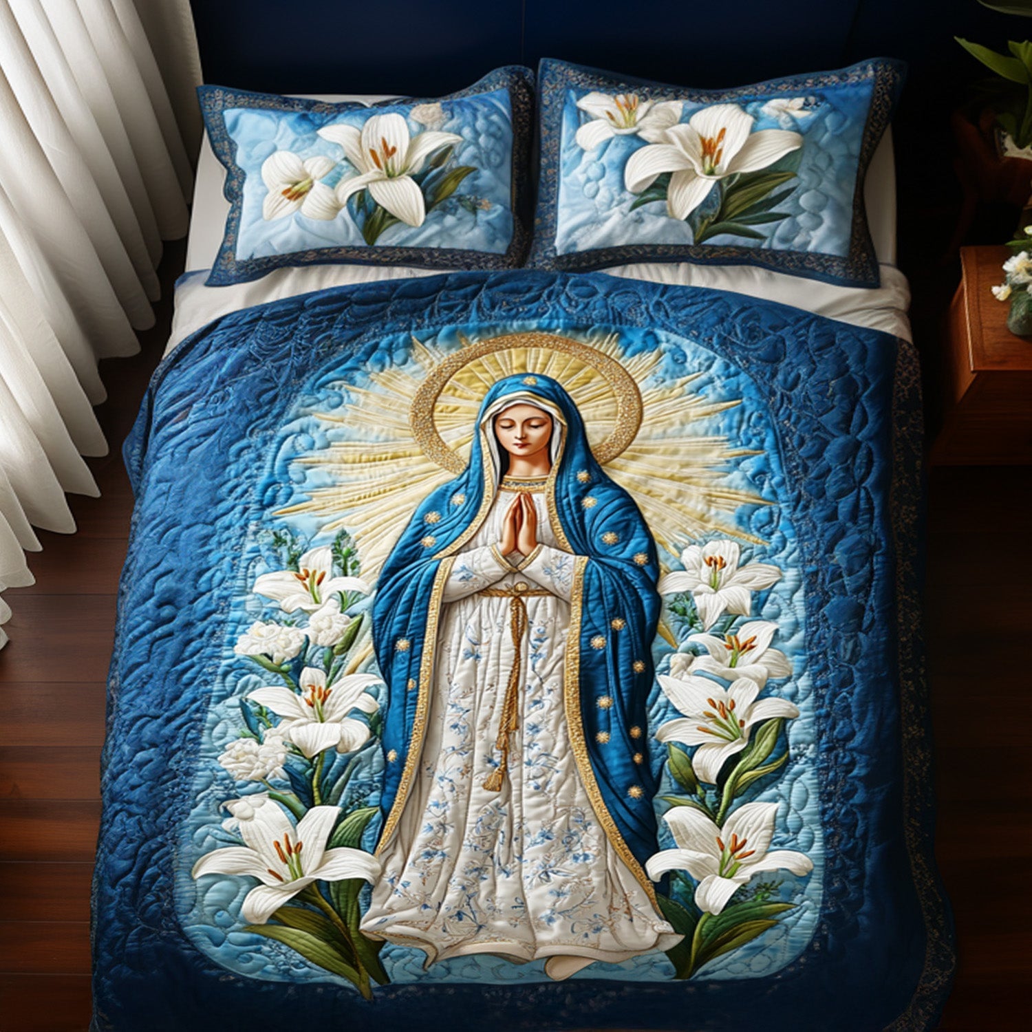 Tranquil Guardian Quilted Bedding Set Christmas Gifts For Wife