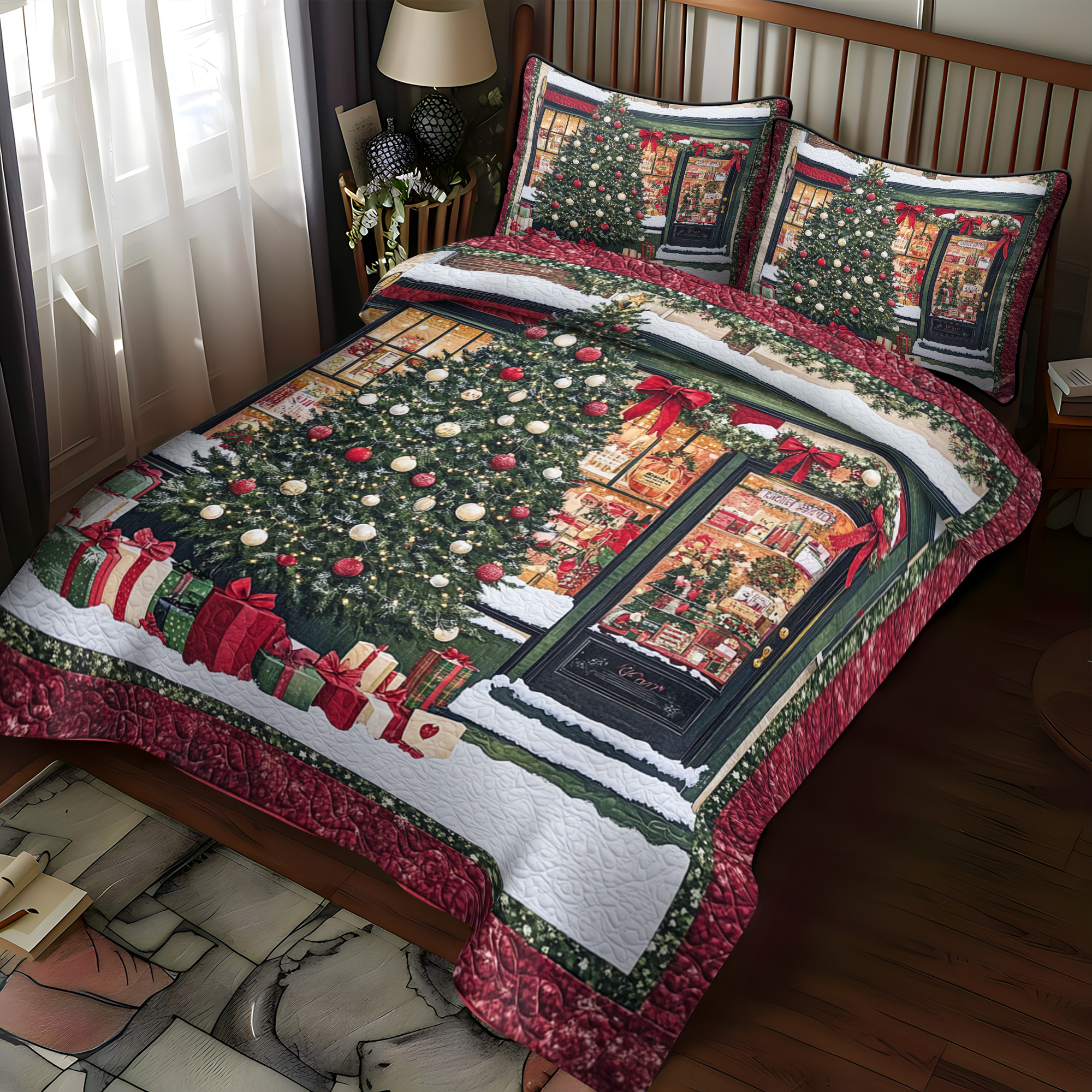 Tree of Joy Quilted Bedding Set Mother Daughter Presents