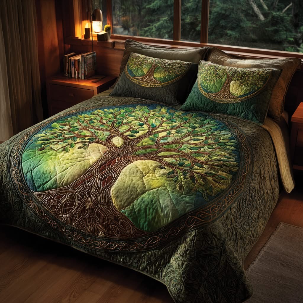 Tree Of Life Celtic Quilted Bedding Set Best Bed Sheet Set Tree Of Life Themed Gifts