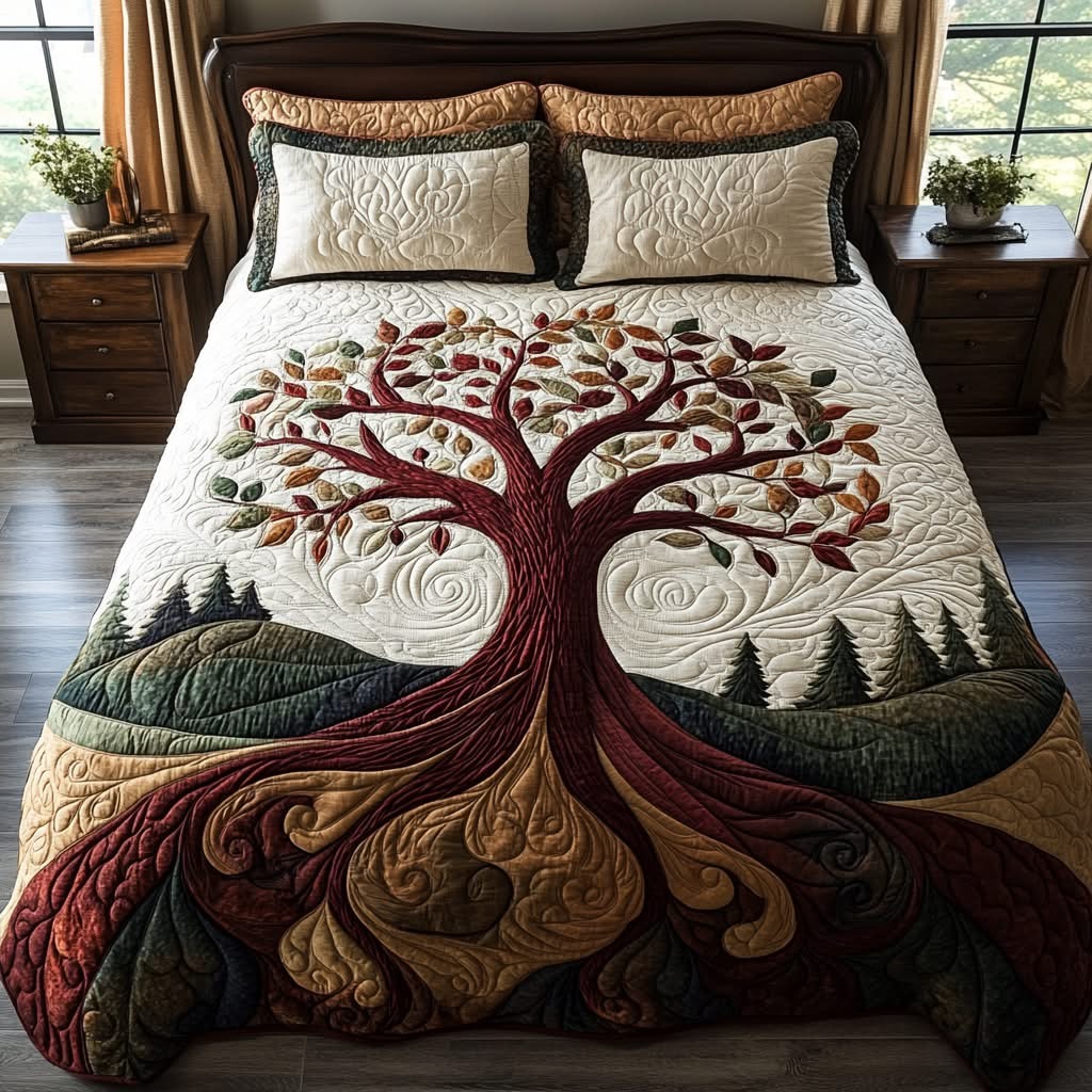 Tree Of Life Quilted Bedding Set Bohemian Bedroom Decor Tree Of Life Gifts For Family