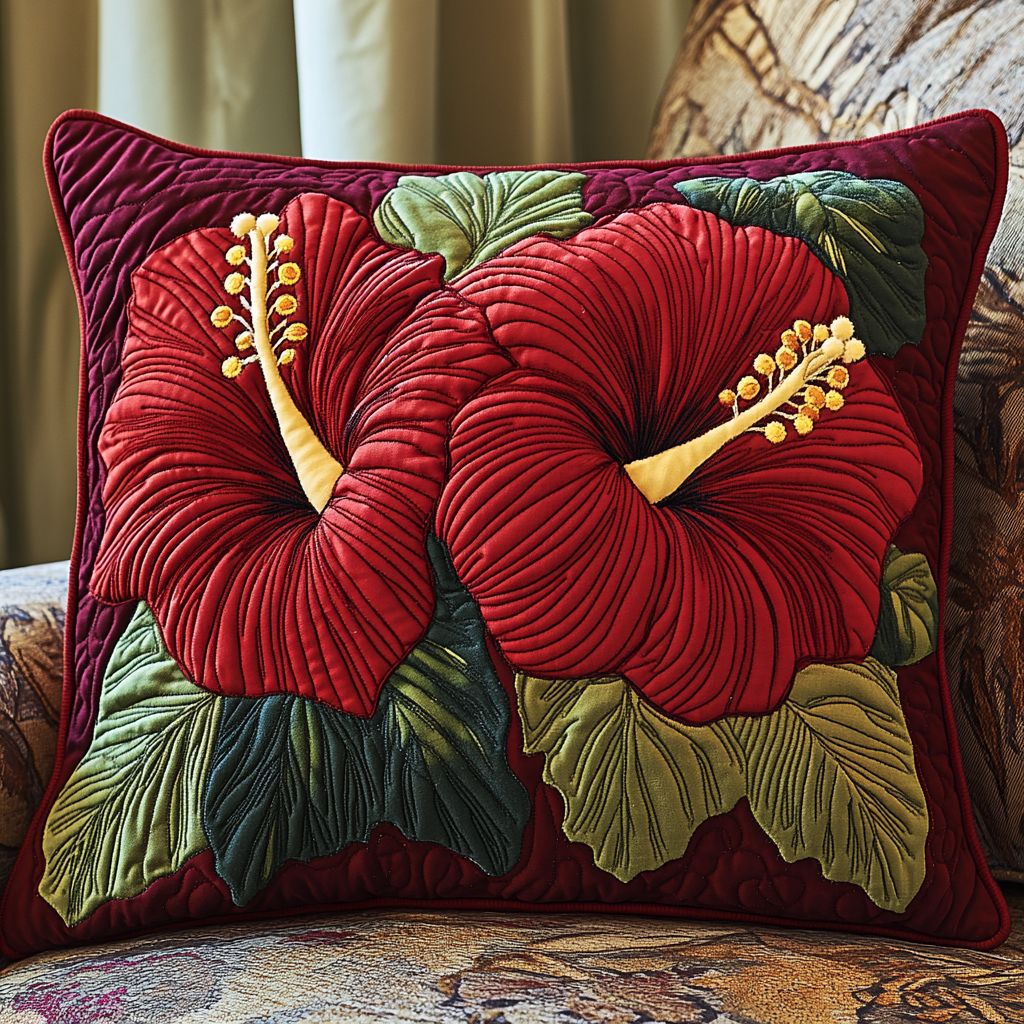 Tropical Charm Quilted Pillow Case Nice Pillow Covers Presents For Flower Lovers
