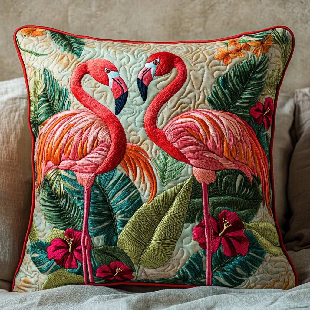 Tropical Flamingo Quilted Pillow Case Nice Pillow Covers Cute Flamingo Stuff