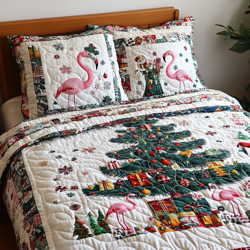 Tropical Tranquility Quilted Bedding Set Flamingo Teacher Gift