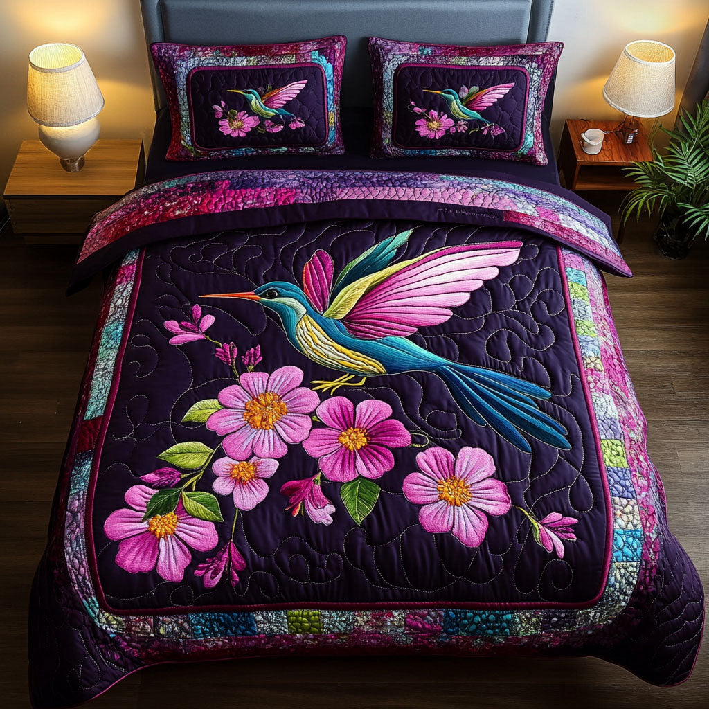 Velvet Hover Quilted Bedding Set Tree Of Life Throw Blanket