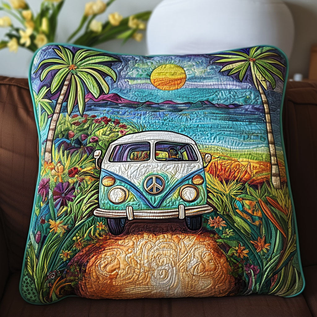 Wanderlust Van Quilted Pillow Case Decorative Pillow Cases Gifts For Hippie Girlfriend