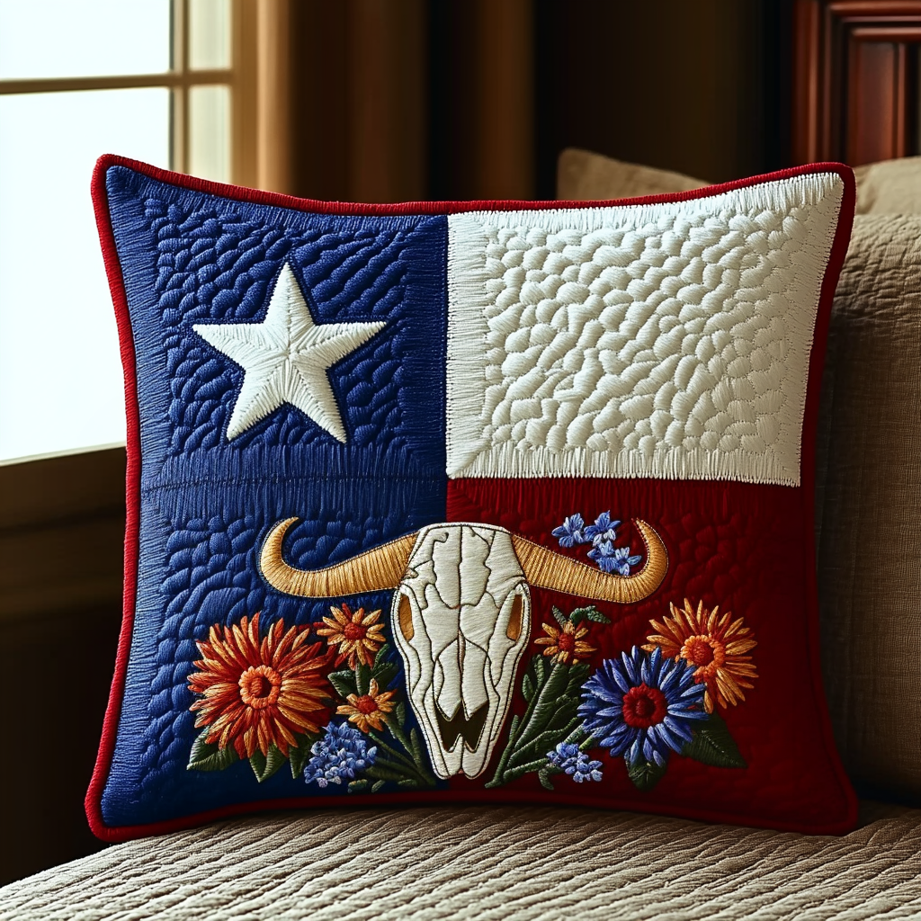 Western Legacy Quilted Pillow Case Decorative Pillow Covers Texas Gifts To Ship