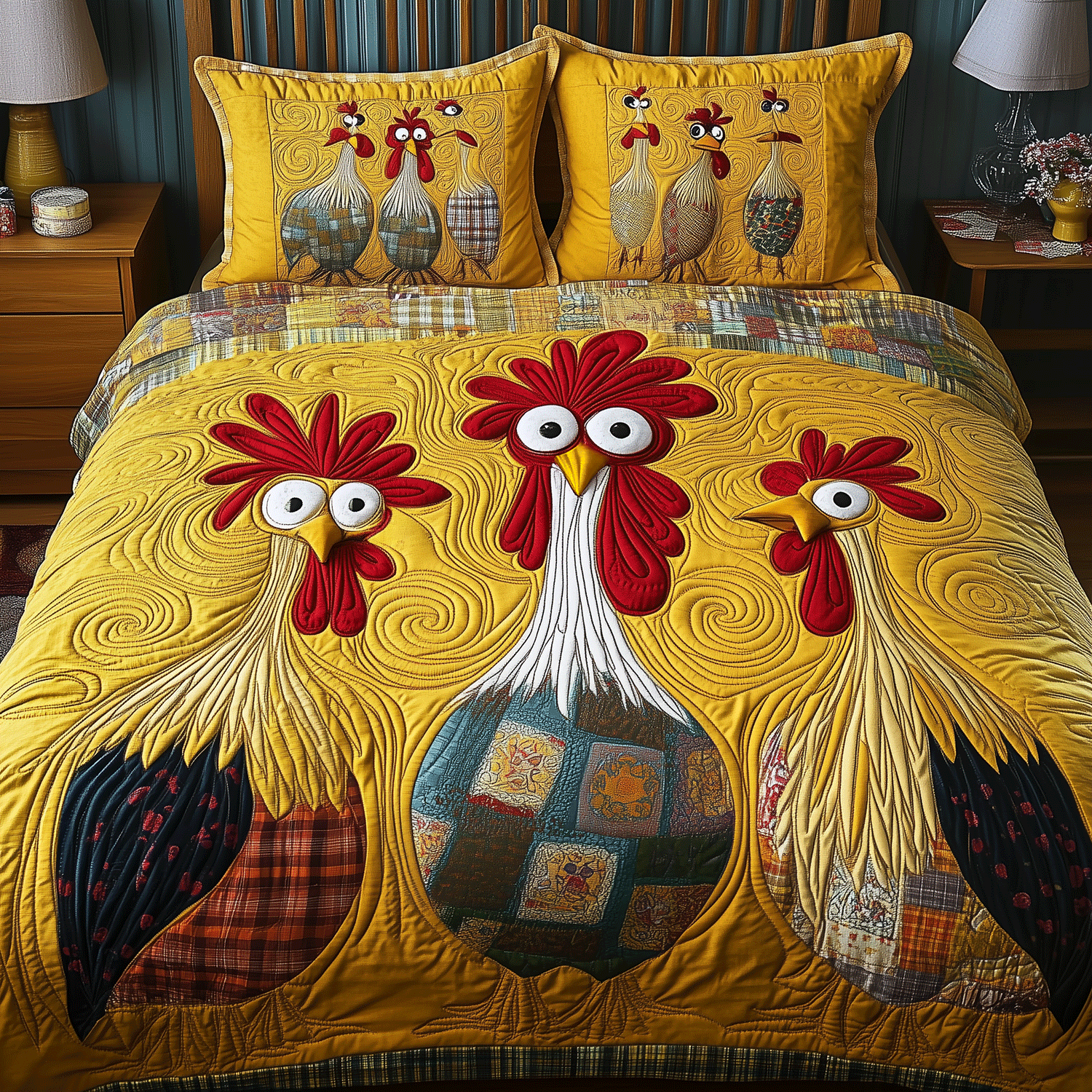 Whimsical Barnyard Bliss Quilted Bedding Set Horse Gifts For Adults