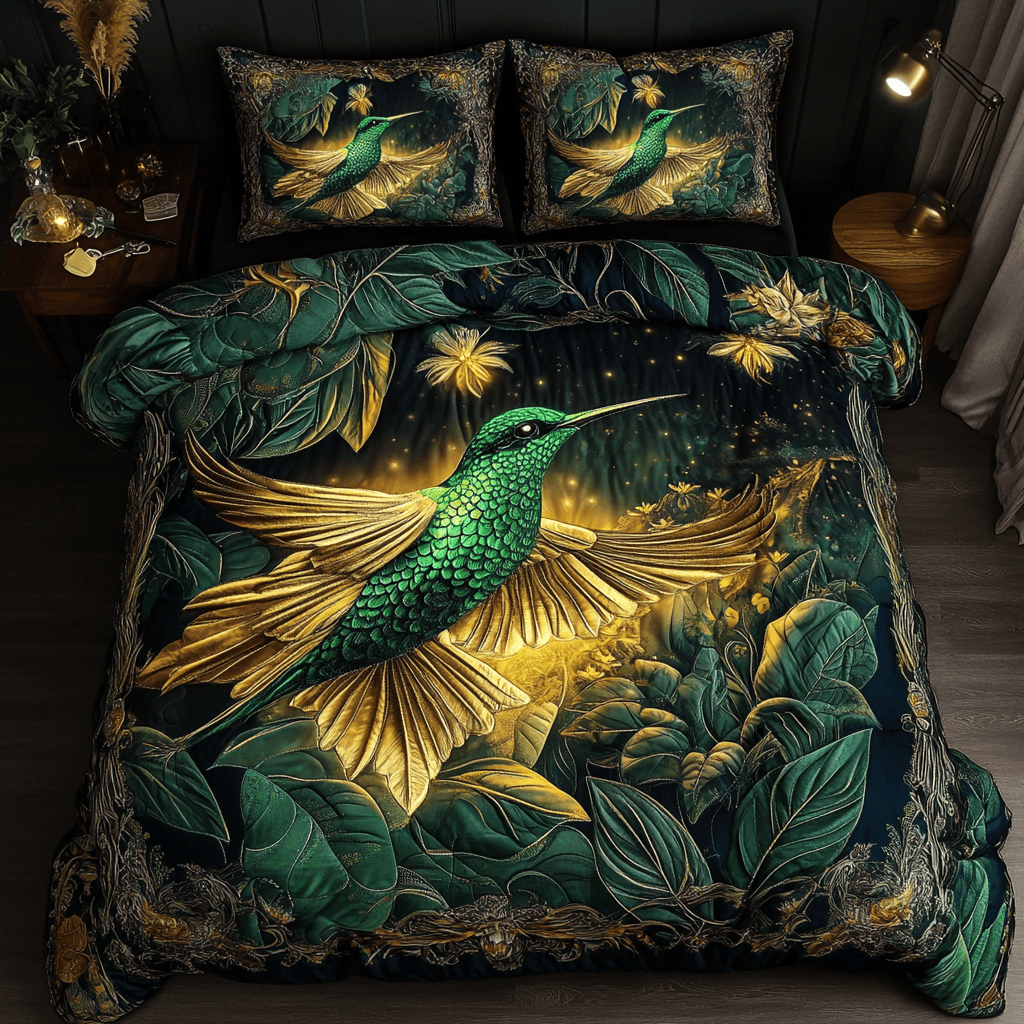 Whisper Wings Quilted Bedding Set Unique Hummingbird Gifts