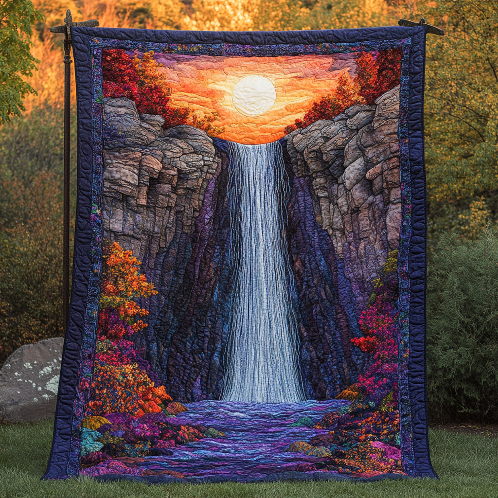 Whispering Waters Quilted Blanket Cool Throw Blanket Presents For Nature Lovers