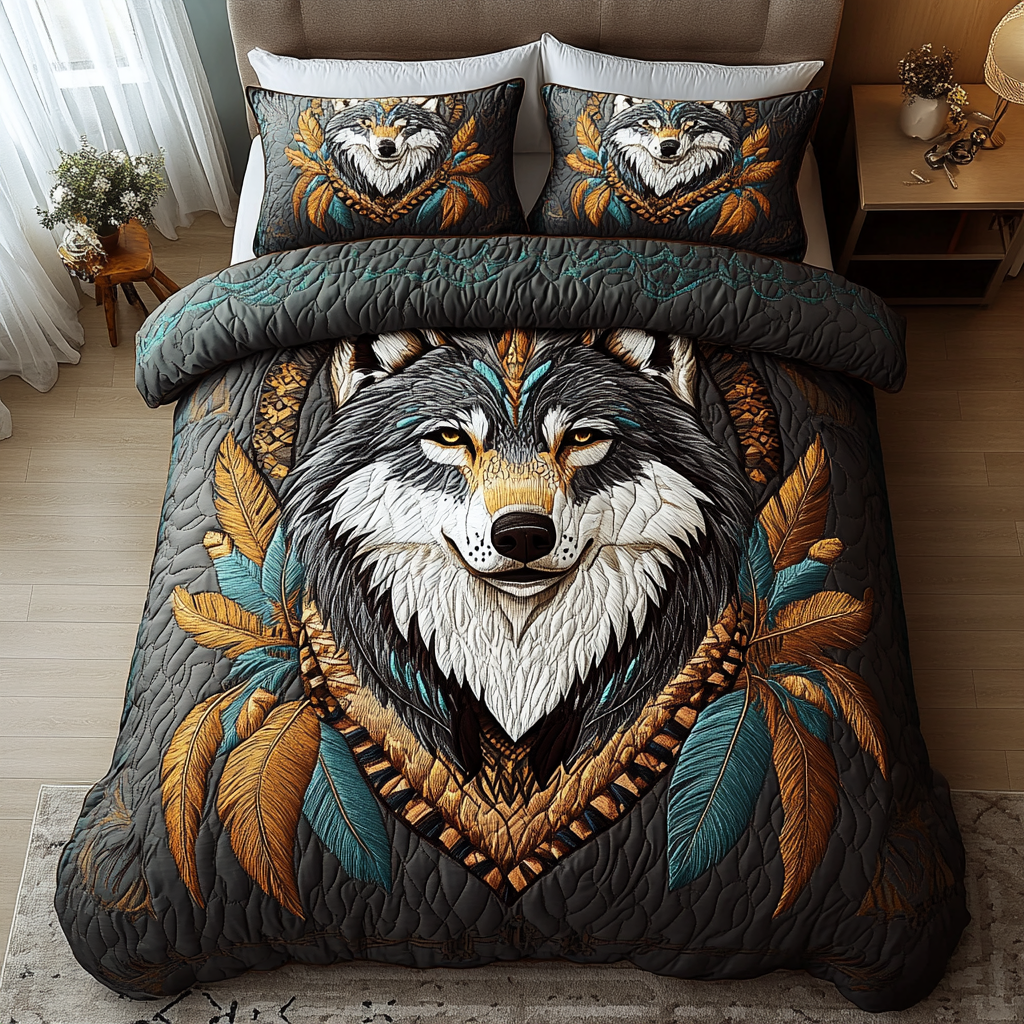 Wilderness Echo Quilted Bedding Set Native American Gifts
