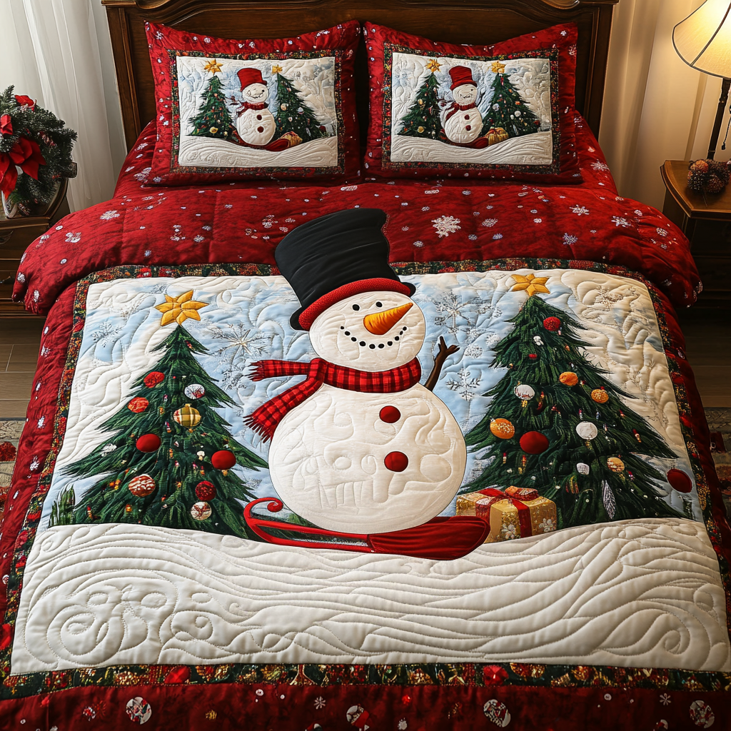 Winter Glow Quilted Bedding Set Family Gift Ideas For Christmas