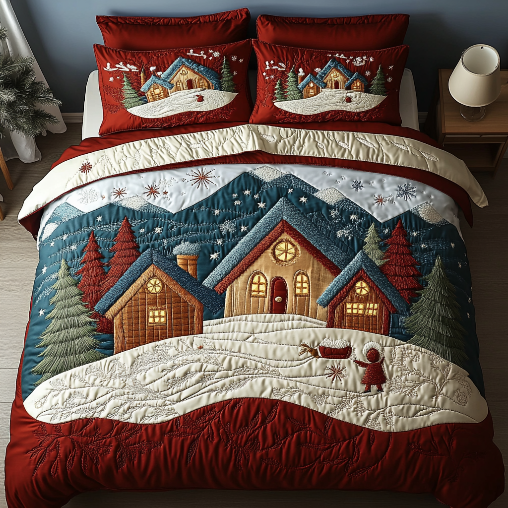 Winter Haven Retreat Quilted Bedding Set Christmas Gift Ideas 2024