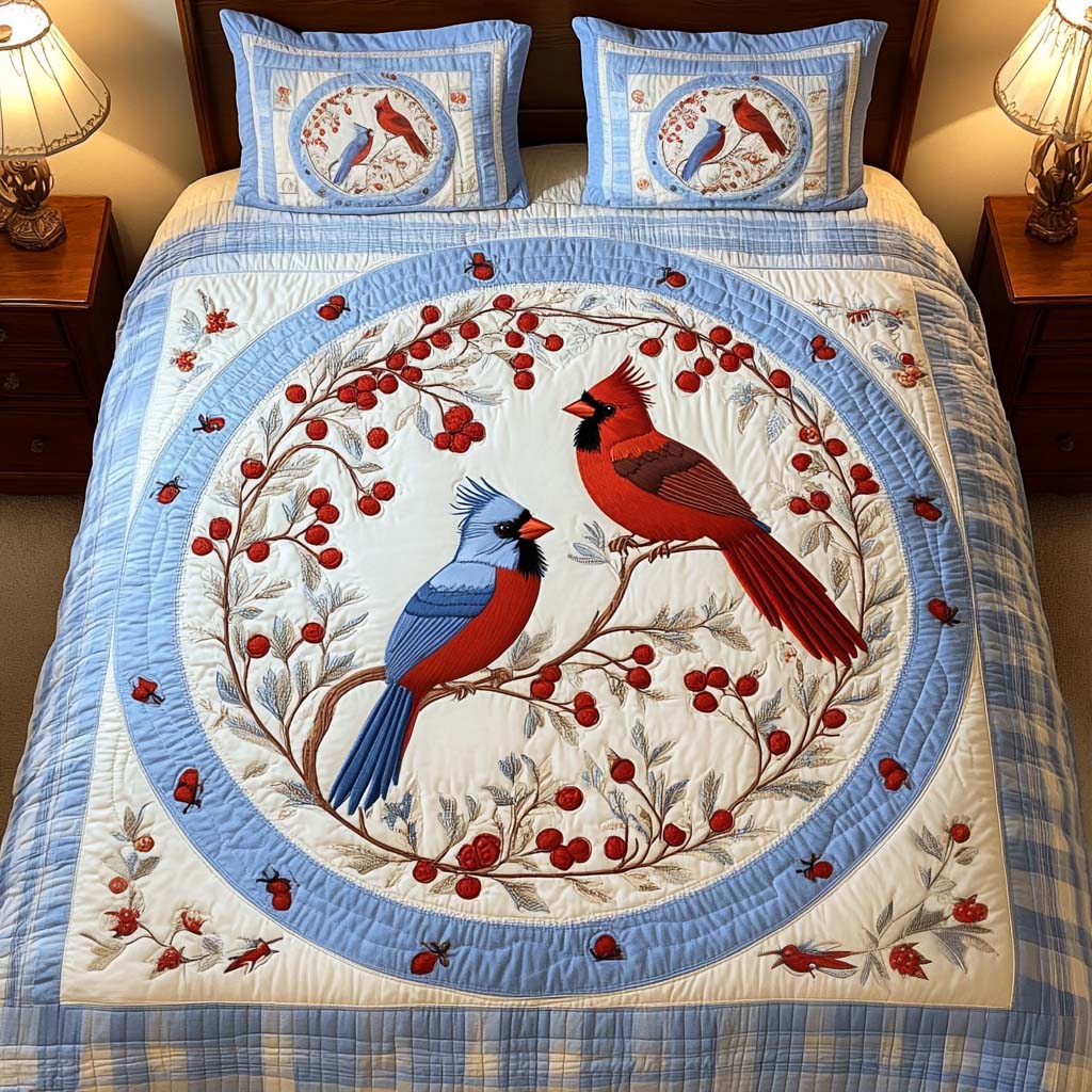 Winter Melody Quilted Bedding Set Christmas Gifts For Mum