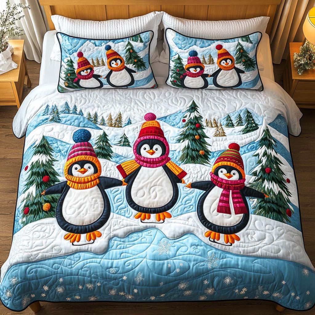 Winter Parade Quilted Bedding Set Horse Gifts For Adults