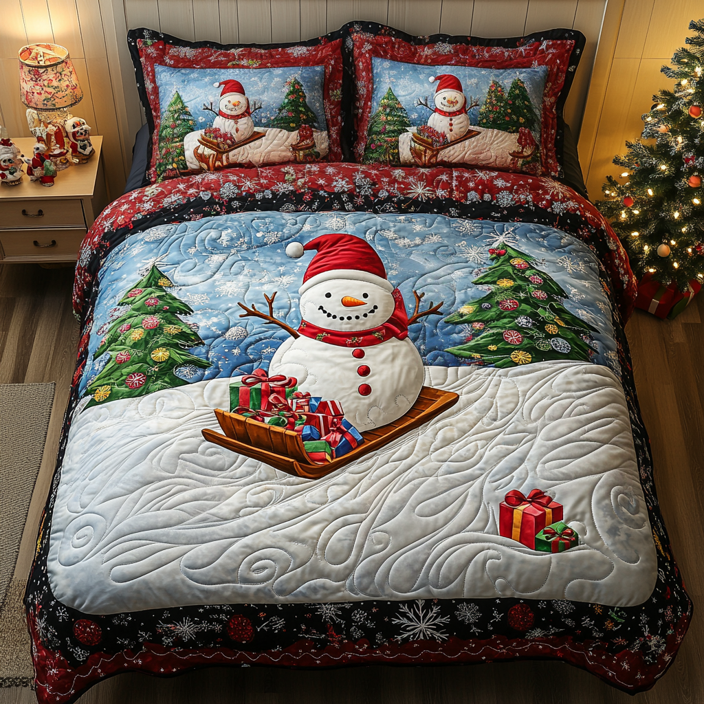 Winter Star Quilted Bedding Set Family Christmas Presents
