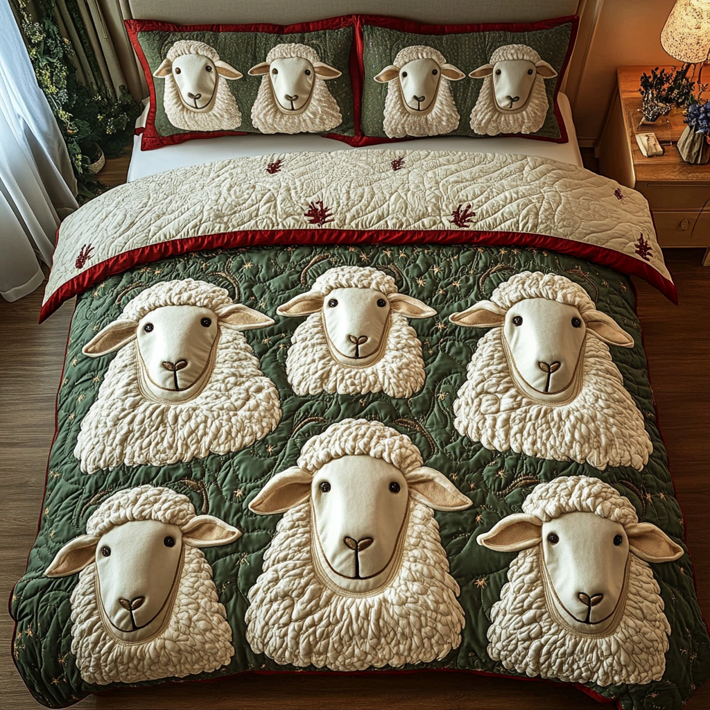 Woolly Dreams Quilted Bedding Set Presents For Farmers