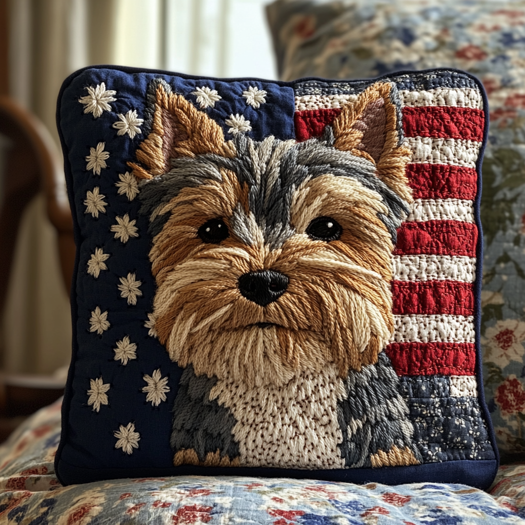 Yorkie Pride Quilted Pillow Case Cute Pillow Covers Best Gifts For Yorkshire Terrier Lovers
