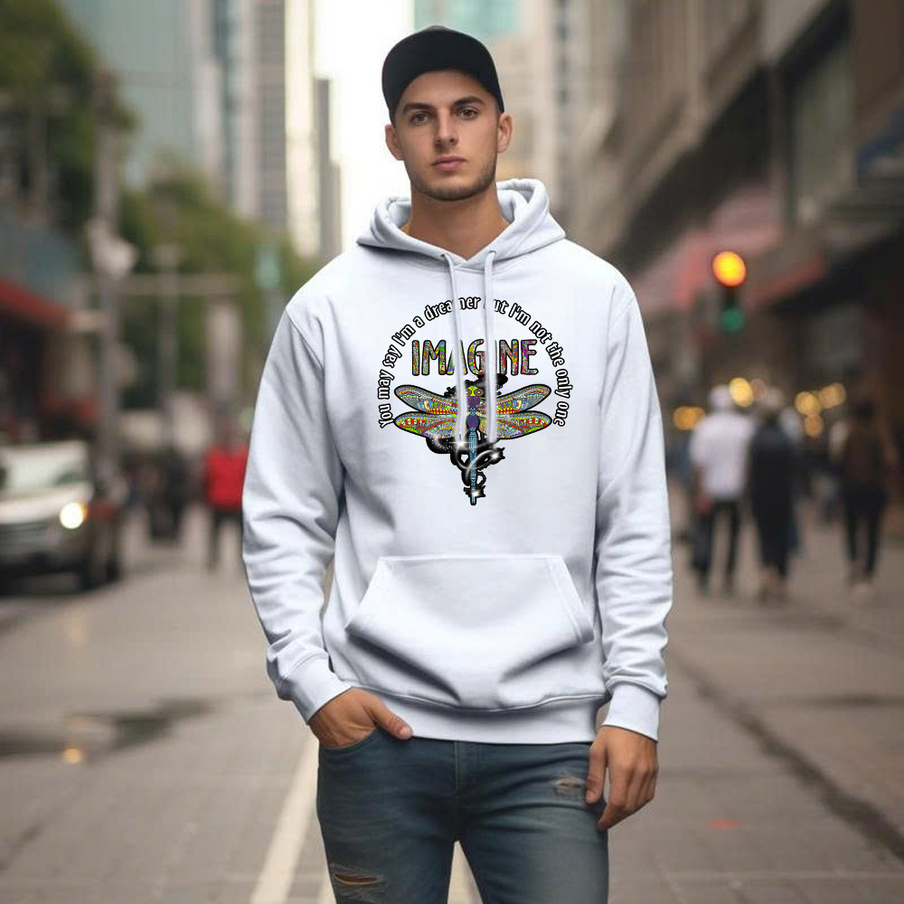 You May I'm A Dreamer But I'm Not The Only One Shirt Pattern Art Dragonfly Hoodie Men Women Basgiathsweatshirts - Image 2