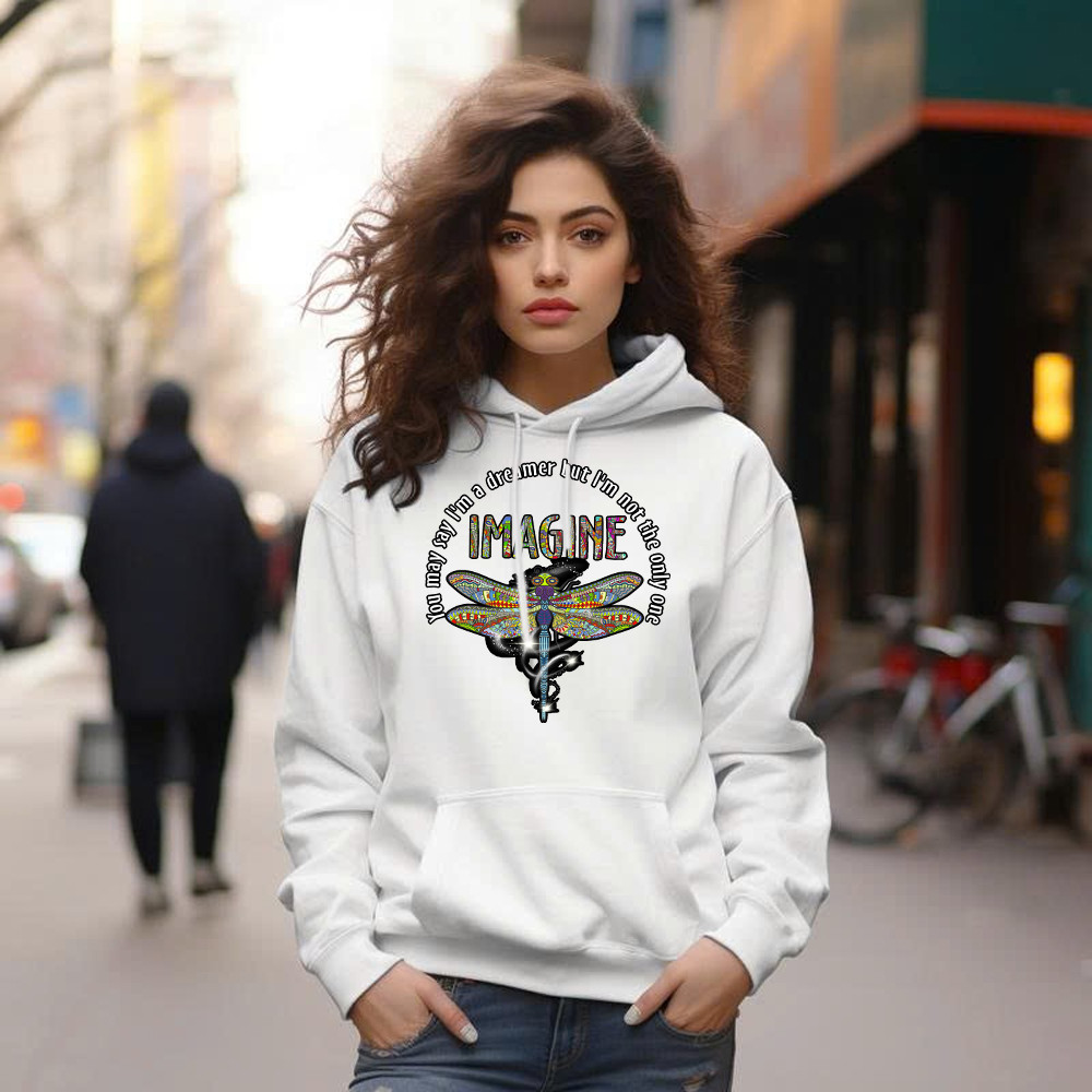 You May I'm A Dreamer But I'm Not The Only One Shirt Pattern Art Dragonfly Hoodie Men Women Basgiathsweatshirts - Image 5