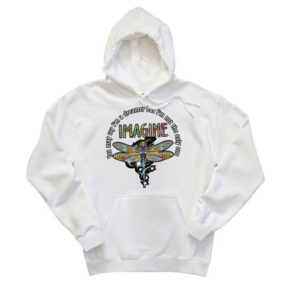 You May I'm A Dreamer But I'm Not The Only One Shirt Pattern Art Dragonfly Hoodie Men Women Basgiathsweatshirts