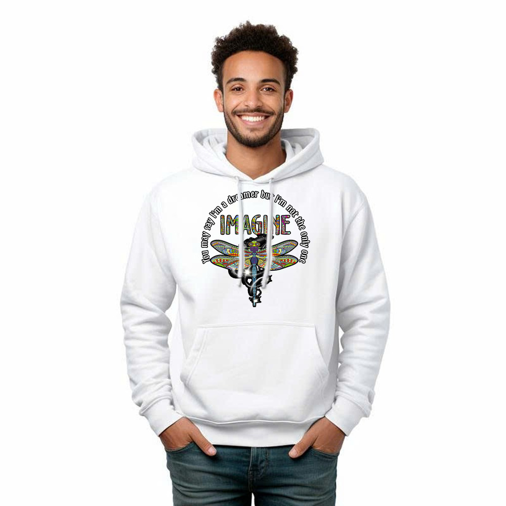 You May I'm A Dreamer But I'm Not The Only One Shirt Pattern Art Dragonfly Hoodie Men Women Basgiathsweatshirts - Image 3