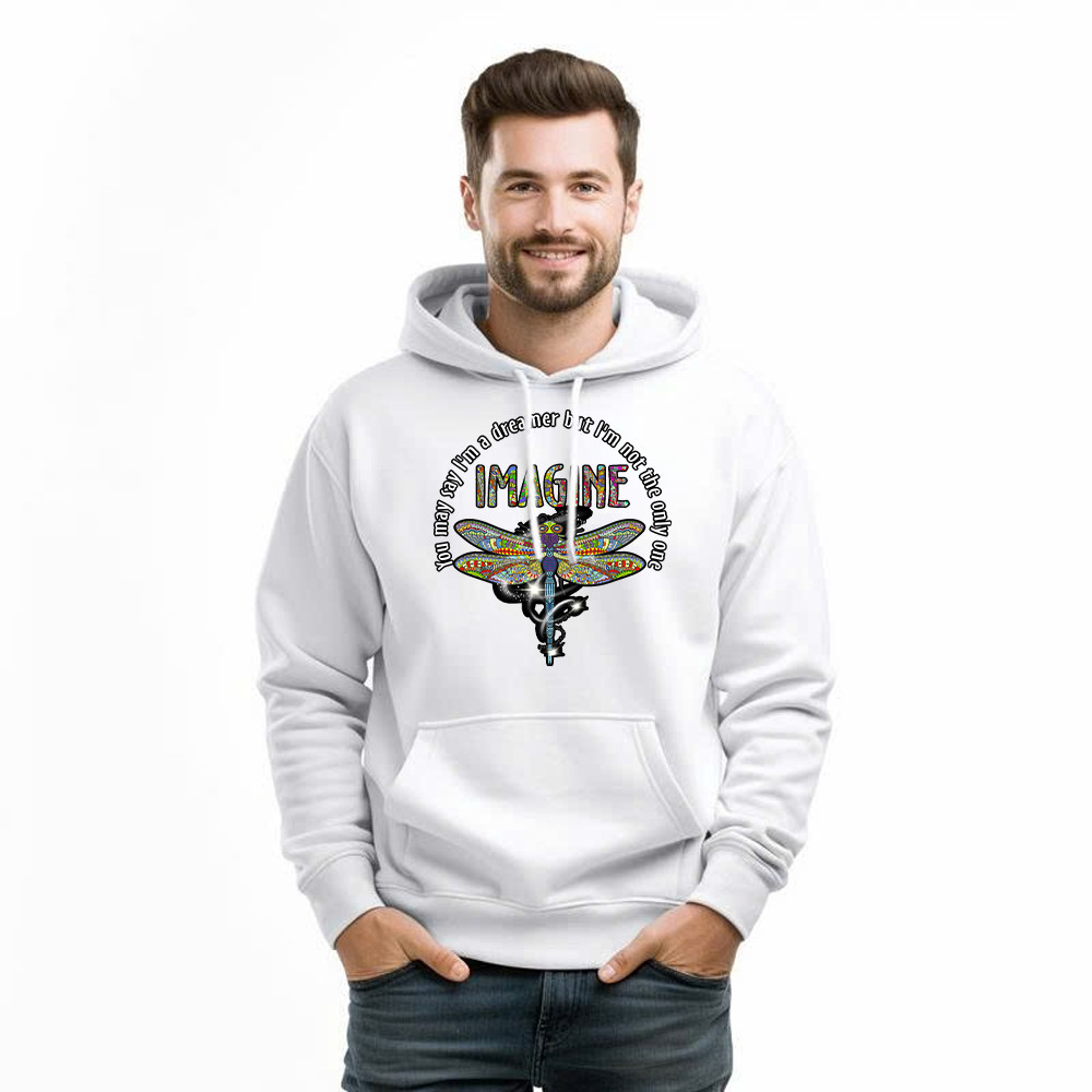 You May I'm A Dreamer But I'm Not The Only One Shirt Pattern Art Dragonfly Hoodie Men Women Basgiathsweatshirts - Image 4