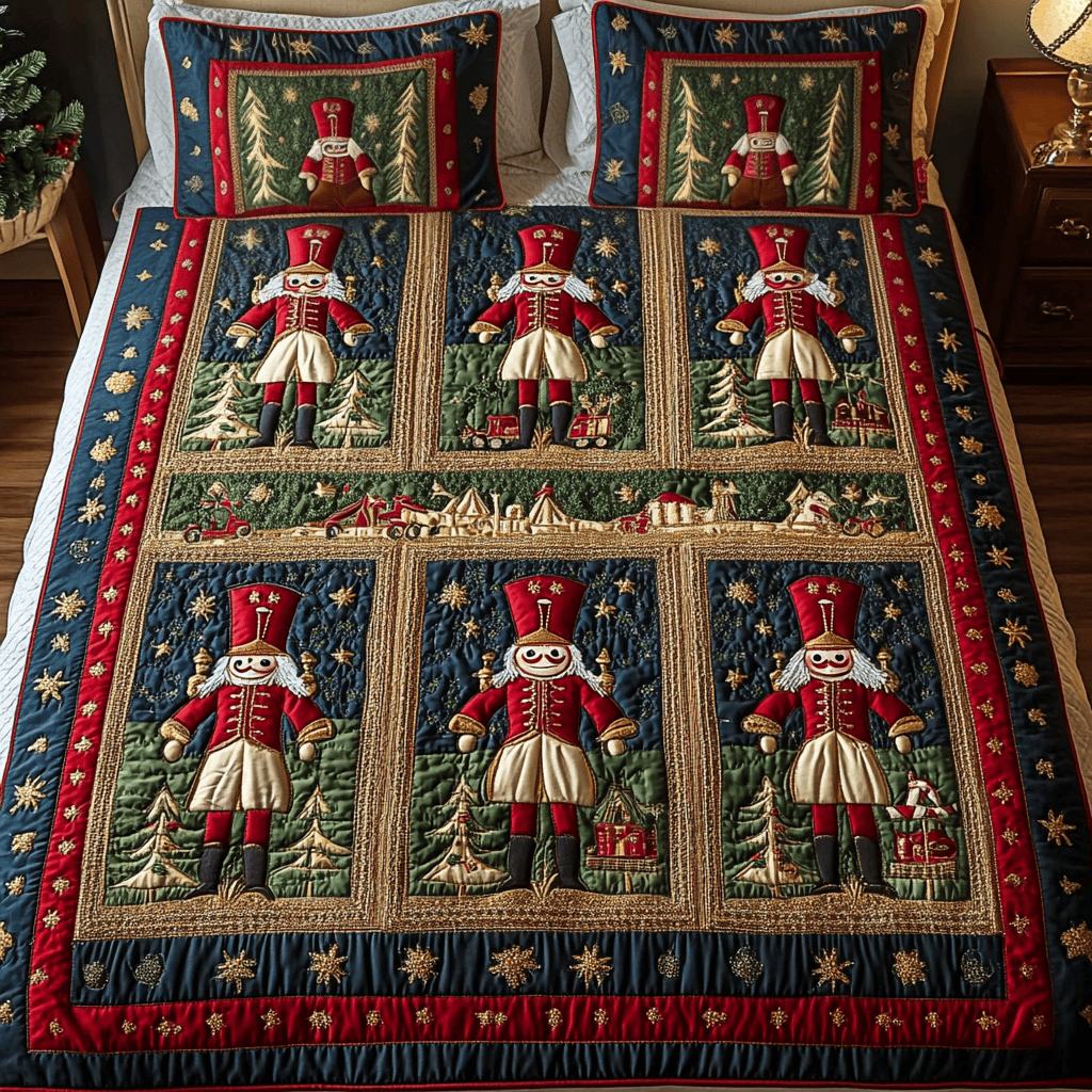 Yuletide Watch Quilted Bedding Set Mom And Daughter Gifts