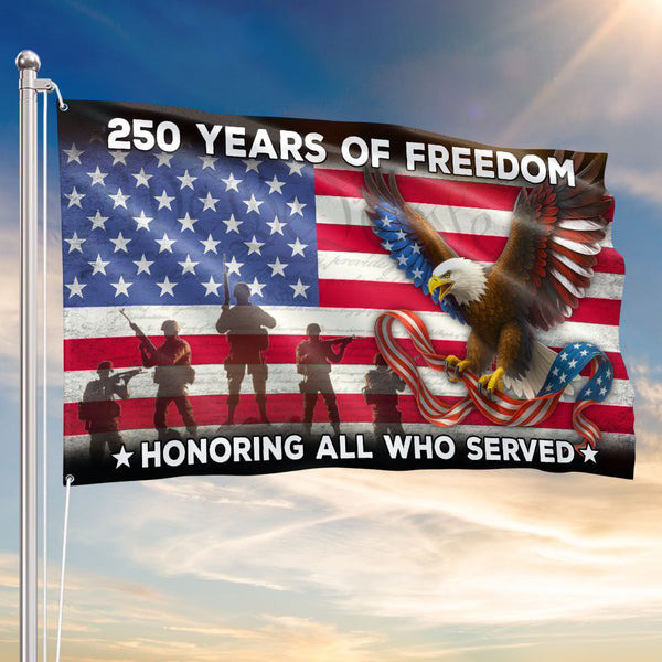 250 Years Of Freedom Flag American Eagle Veterans Grommet Flag Patriotic Gifts For Men