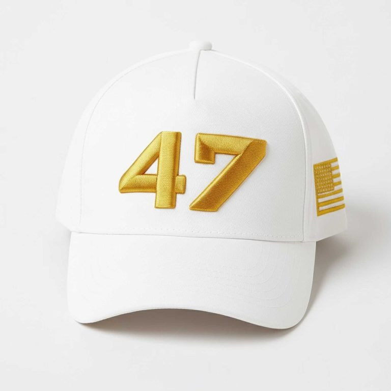 47 Charlie Kirk White Hat Gold Make America Charlie Kirk Turning Point USA TPUSA Merch Store - Image 2