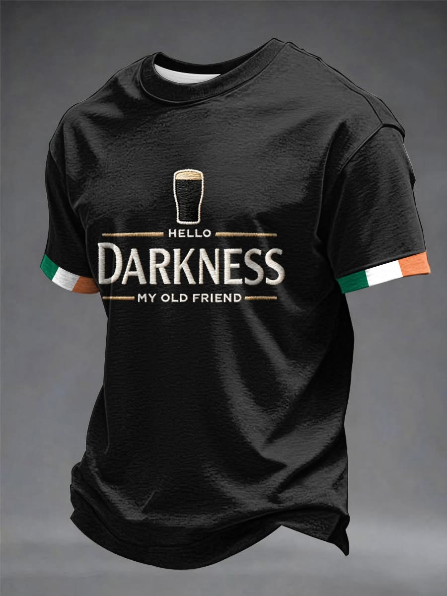 Hello Darkness My Old Friend Waffle Shirt Black St Patrick's Day Clothing Gifts For Ireland Him - Image 2