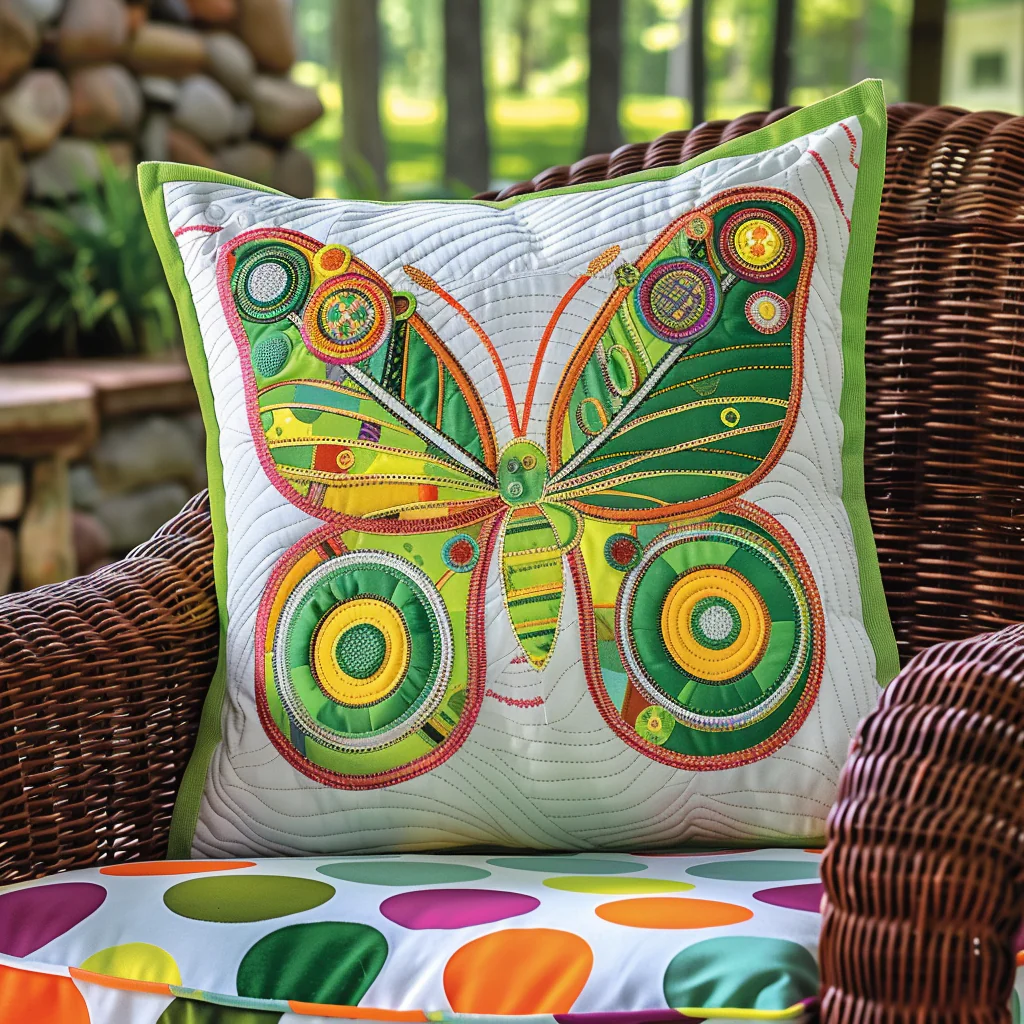 Adorable Butterfly Quilted Pillow Cover Home Decoration Accent Pillow Butterfly Gifts For Her