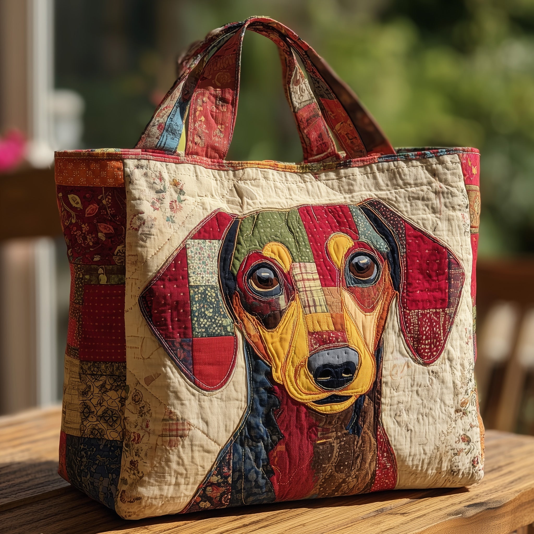 Adorable Dachshund Quilted Tote Bag Best Tote Handbags Sausage Dog Themed Gifts