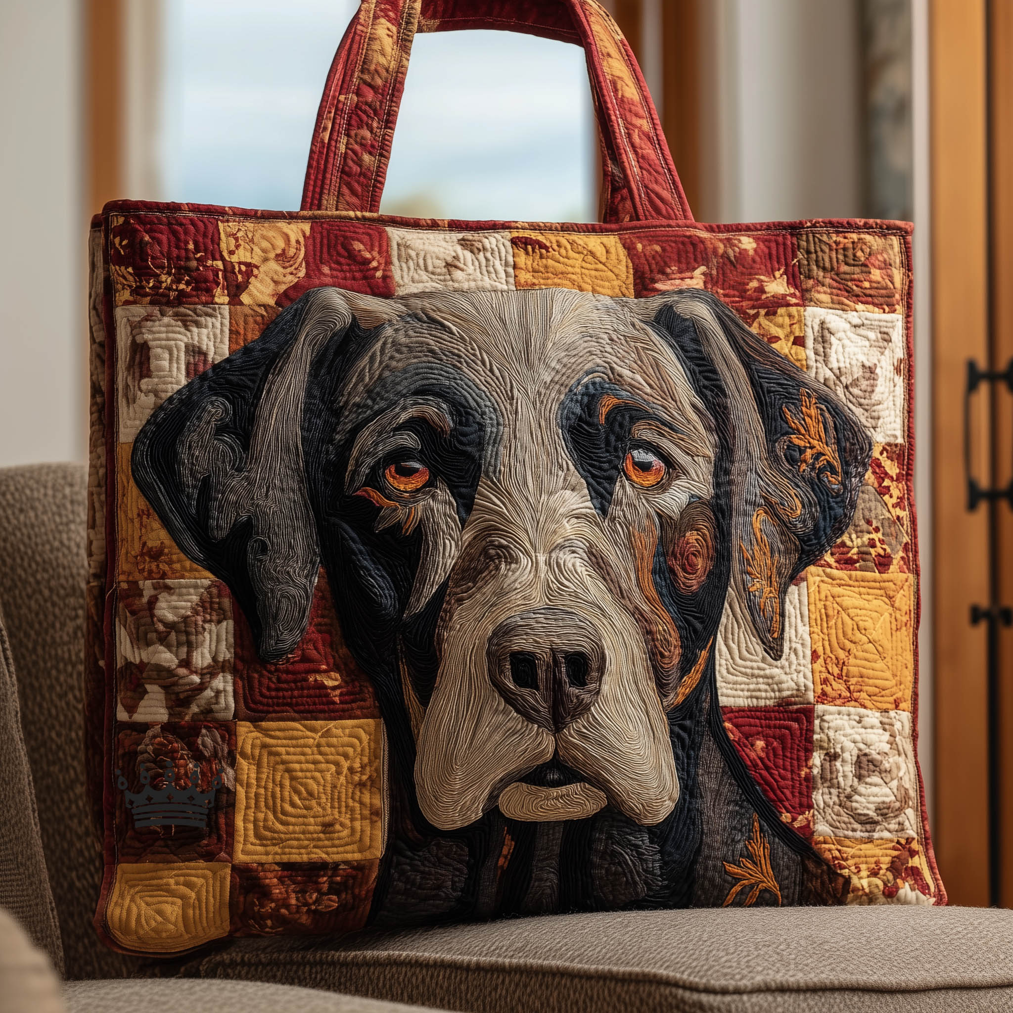 Adorable Labrador Patchwork Quilted Tote Bag Shoulder Bags For Women Labrador Themed Gifts