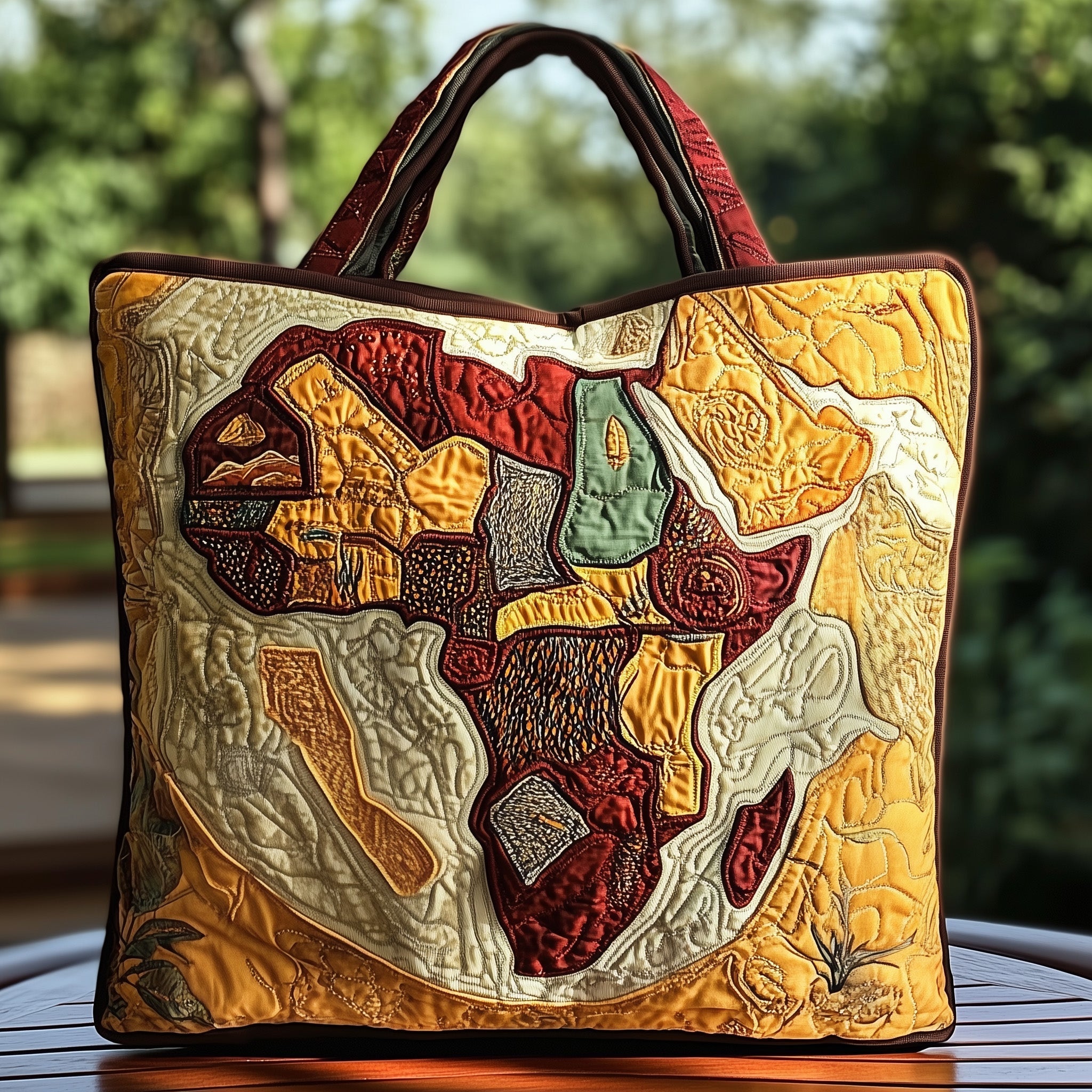 Africa Map Quilted Tote Bag African American Pride Shoulder Bag Black History Month Gifts