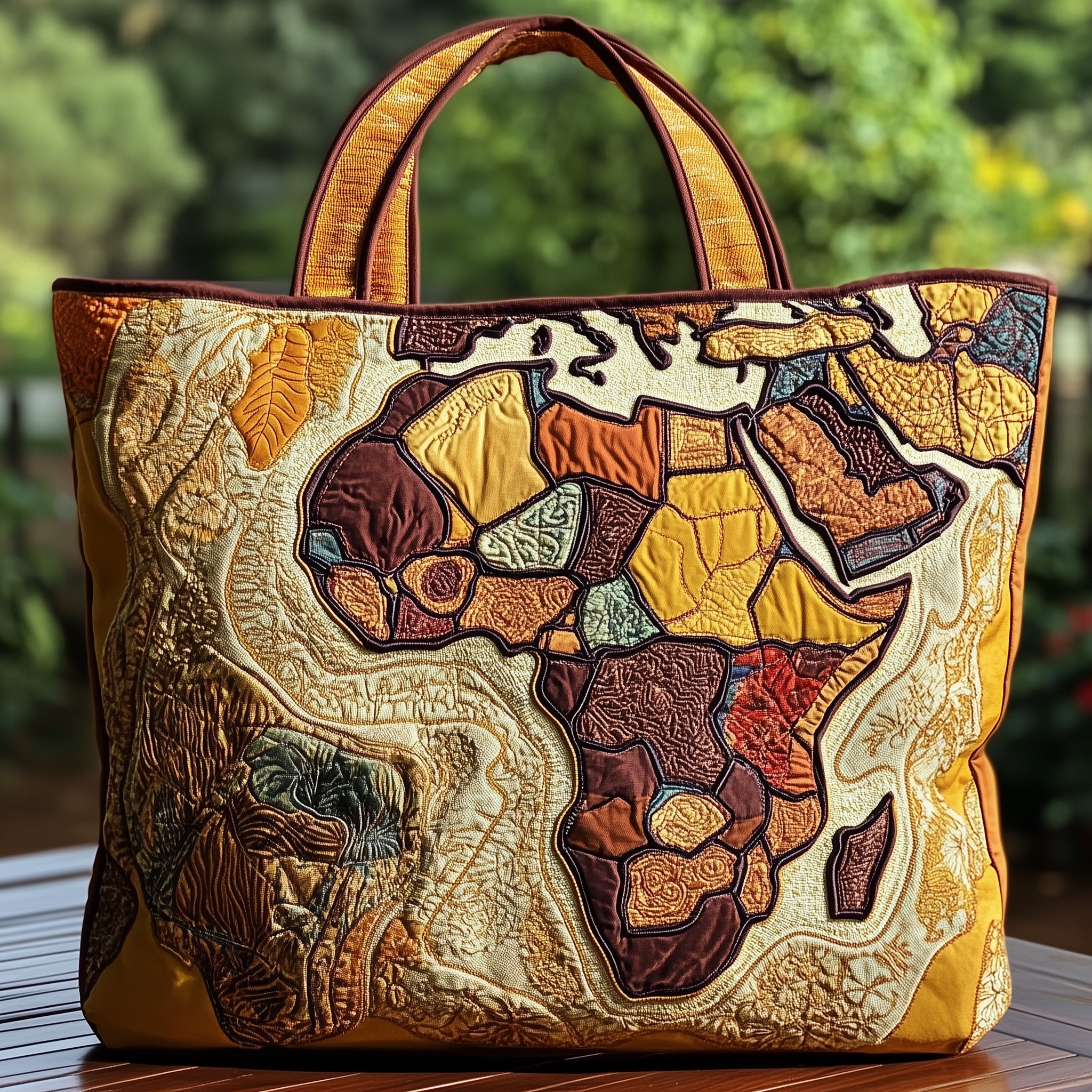 Africa Map Quilted Tote Bag Black History Pride Shoulder Bag Melanin Black Women Gift Ideas