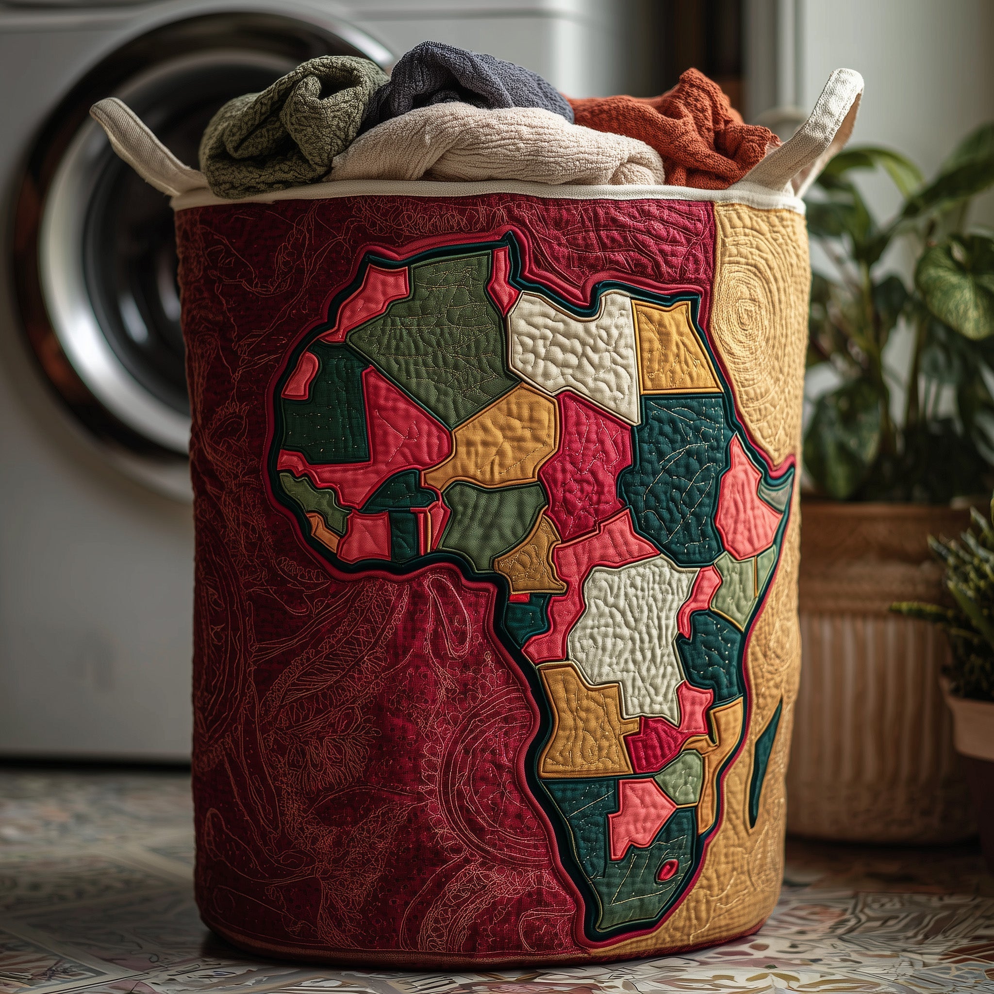 African Roots Quilted Laundry Basket African American Pride Laundry Hamper Black History Month