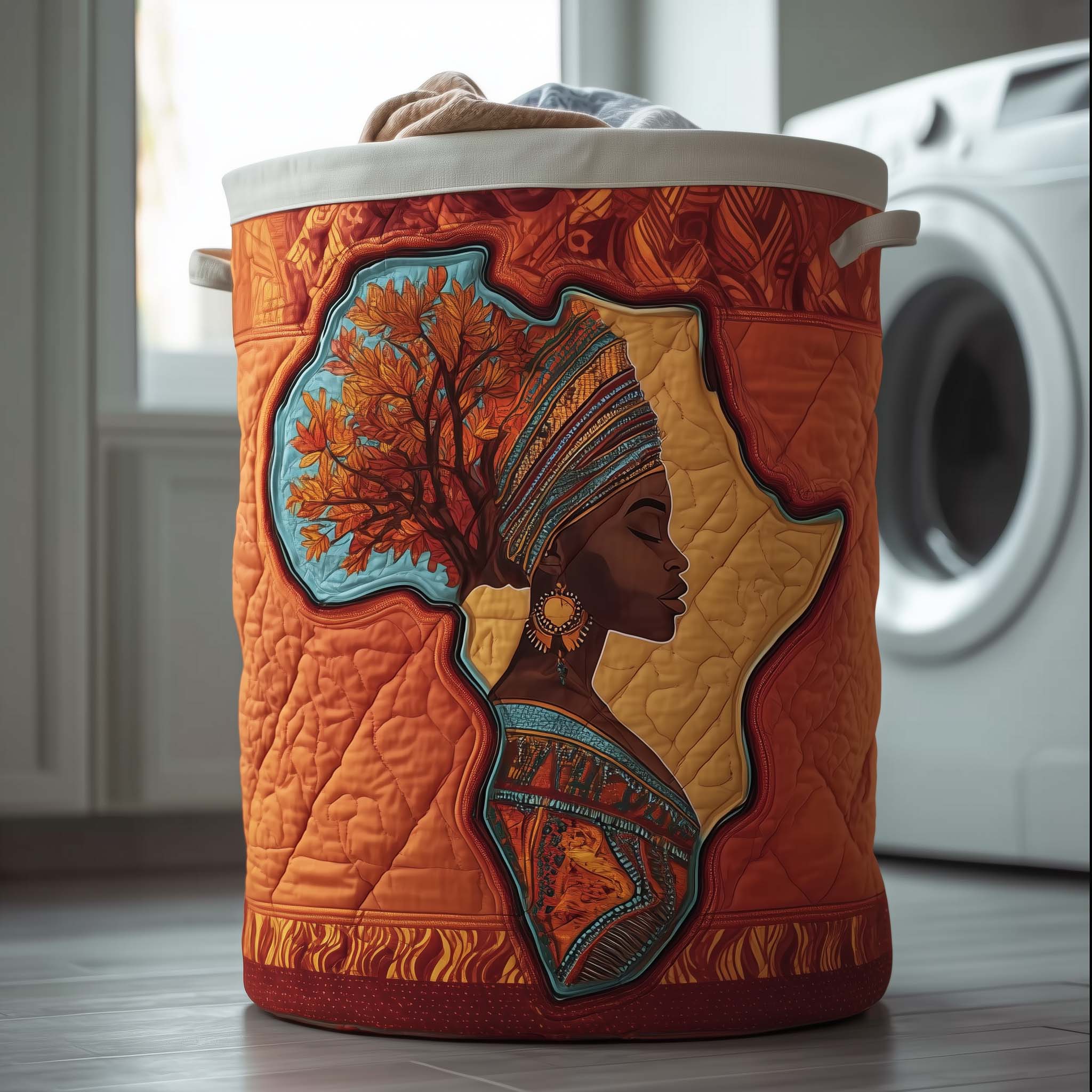 African Women Dream Quilted Laundry Basket Best Laundry Hamper Black History Month Gifts
