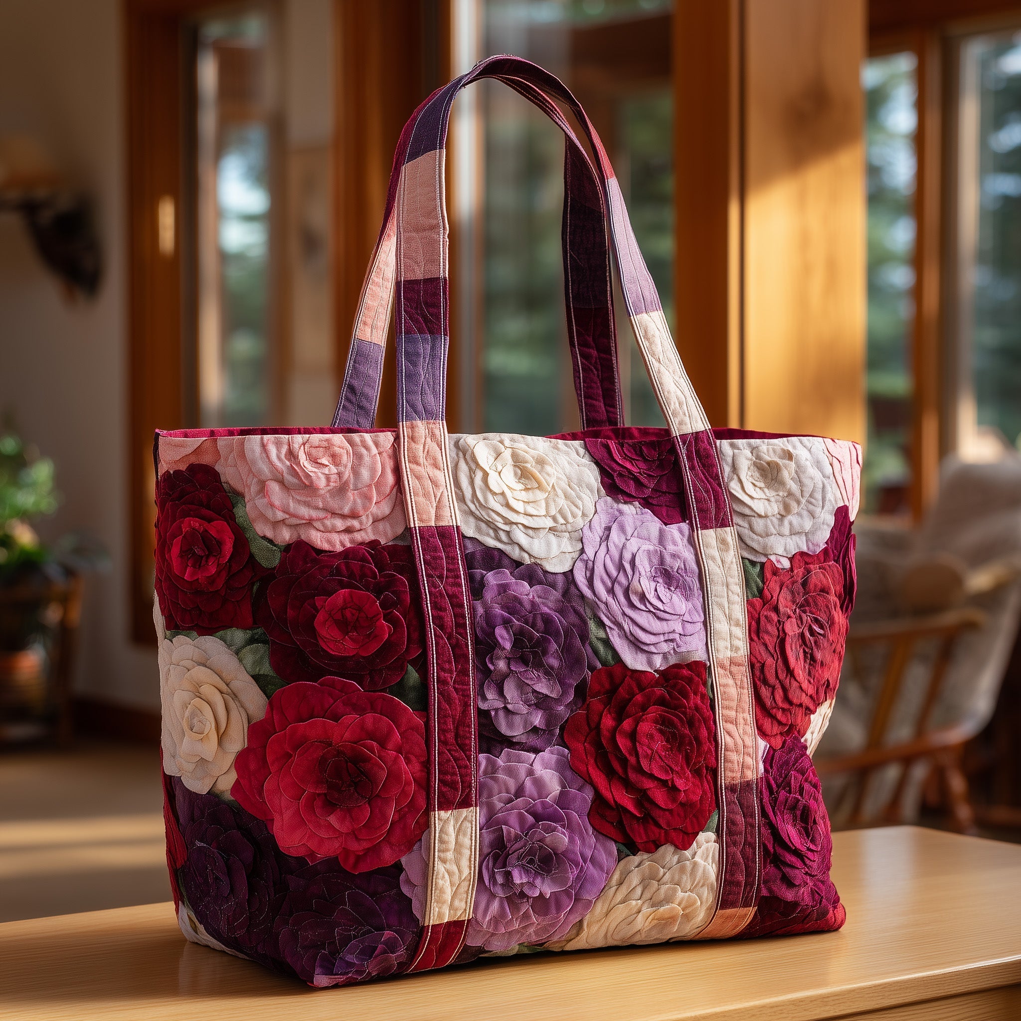 Amazing Roses Quilted Tote Bag Best Ladies Tote Bags Birthday Gifts For Mom