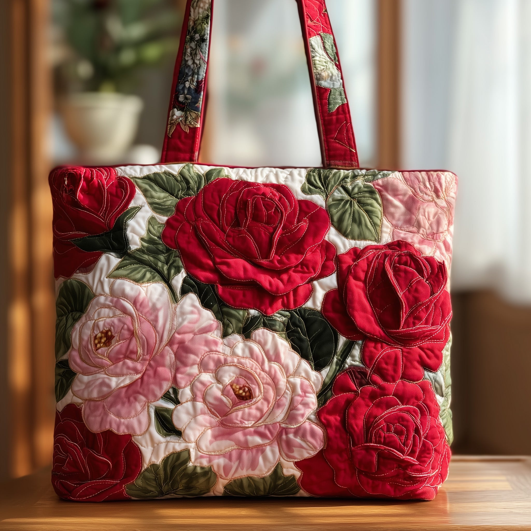Amazing Roses Quilted Tote Bag Best Mom Tote Bag Birthday Ideas For Women