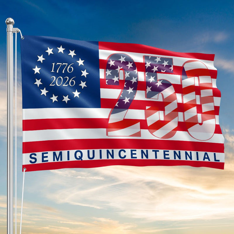 America 250th Anniversary Semiquincentennial Flag 1776-2026 Patriotic USA Flag Yard Decor