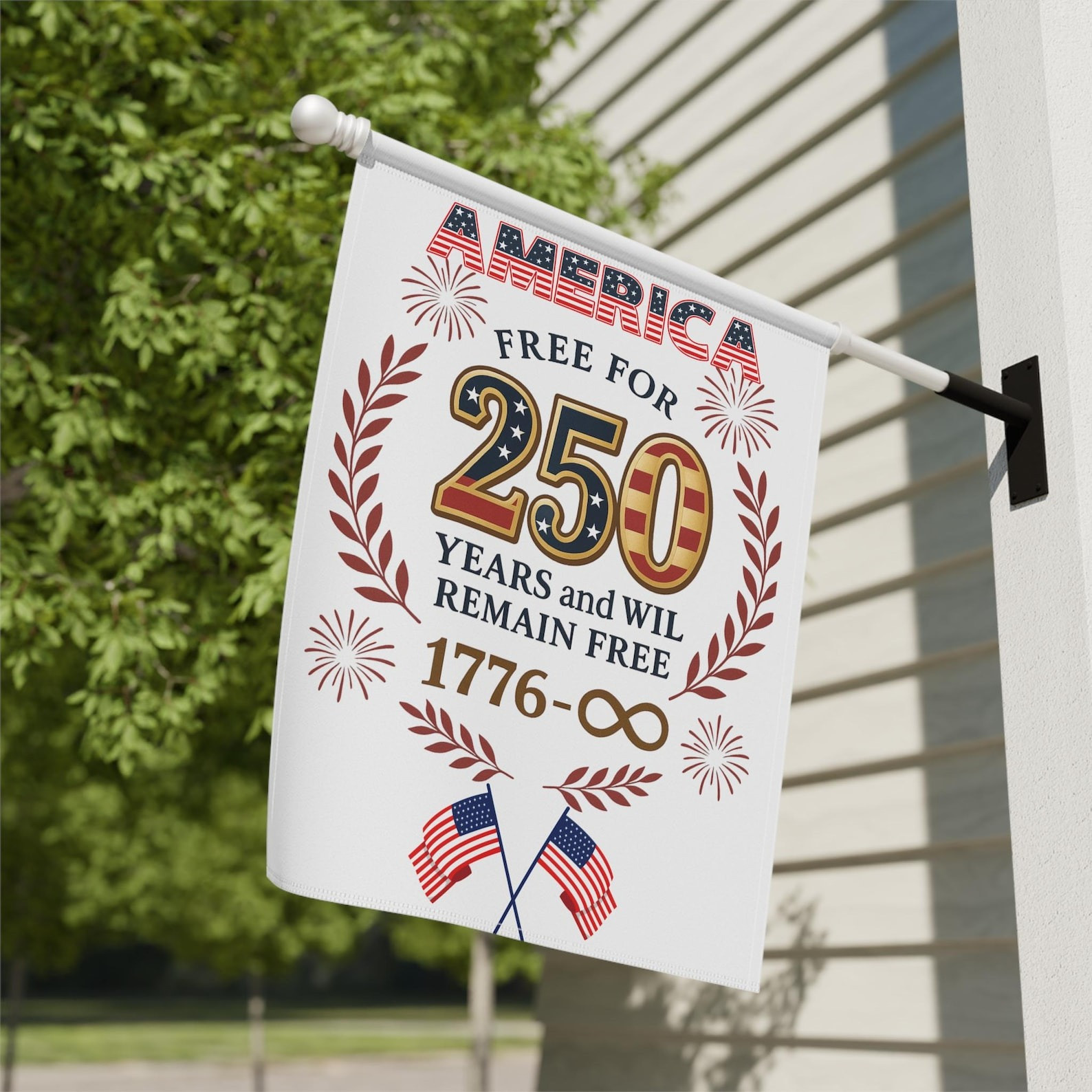 America Free For 250 Years Flag US Remain Free Patriotic Outdoor Decor Flag Gifts