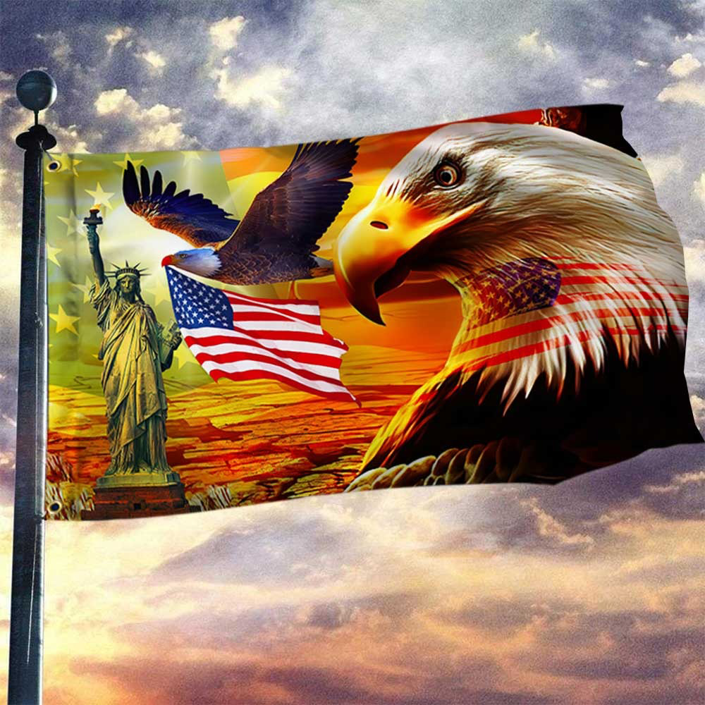 American Pride Flag Eagle Sunset Freedom Flag Independence Day Outdoor Decor Patriotic Gifts