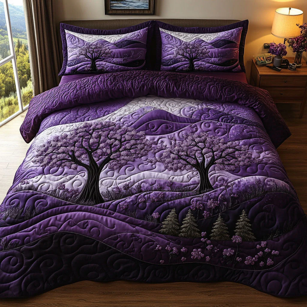 Amethyst Valley Quilted Bedding Set Best Bedspread Set Present For Grandma