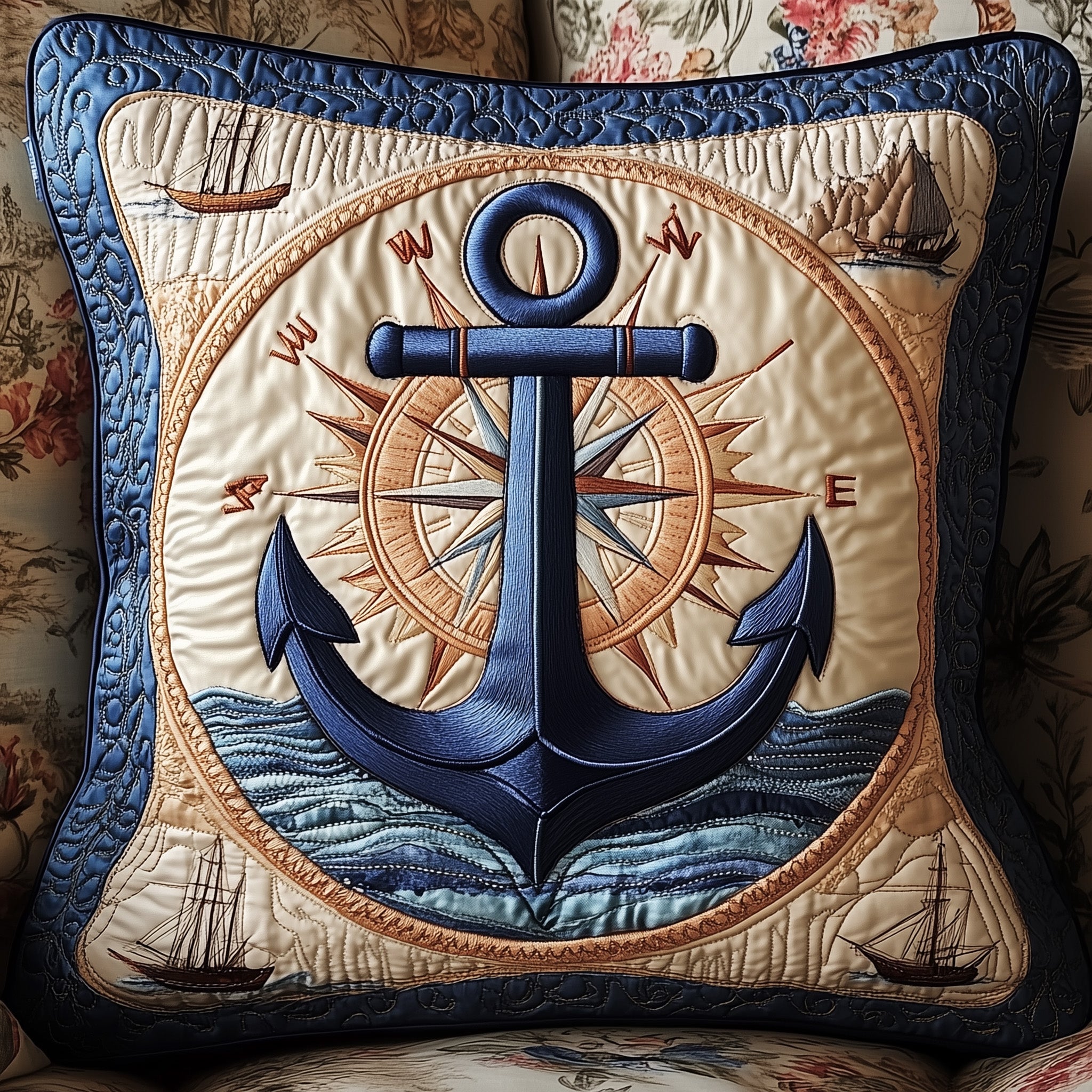 Anchor Life Quilted Pillow Case Throw Pillow Cover ItemAnchor Gifts For Her