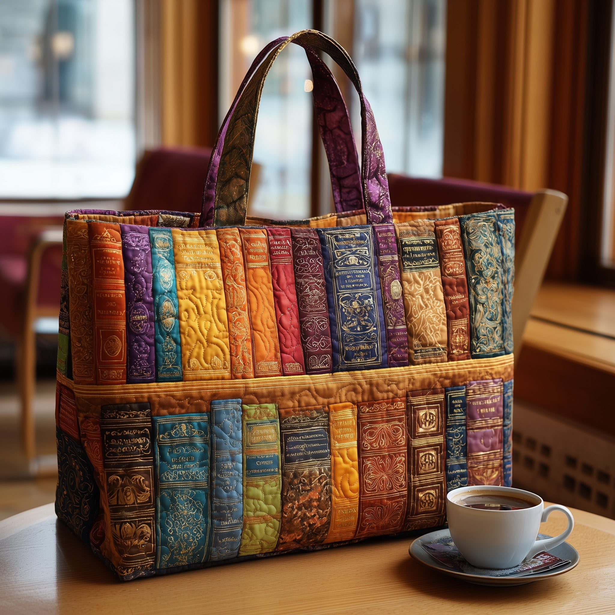 Antique Library Quilted Tote Bag Most Popular Tote Bags Gifts For Bookish For Her