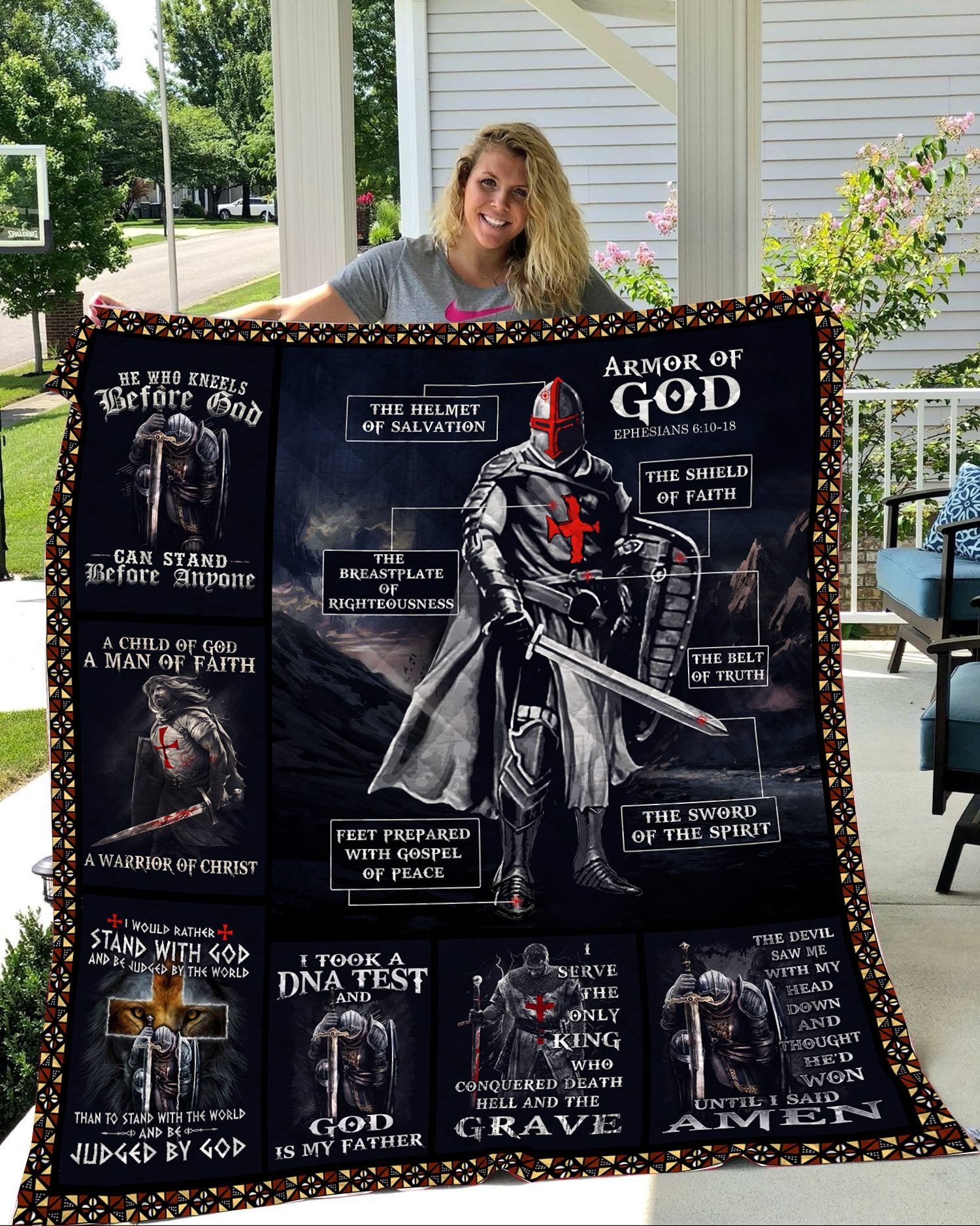 Armor Of God Quilted Blanket Christian Throw Blanket Best Gift For Family