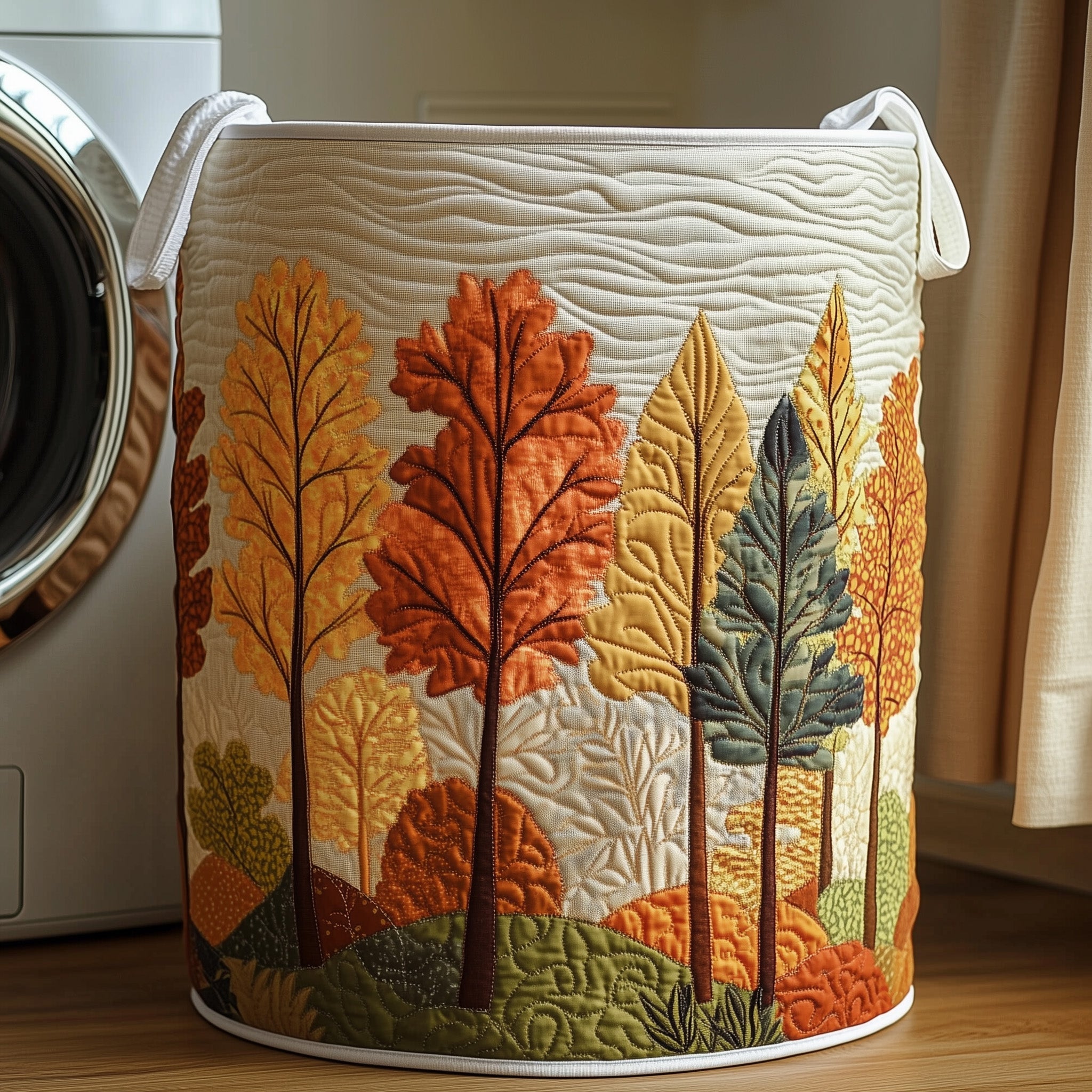 Autumn Forest Quilted Laundry Basket Best Dirty Clothes Hamper Gifts For Mom