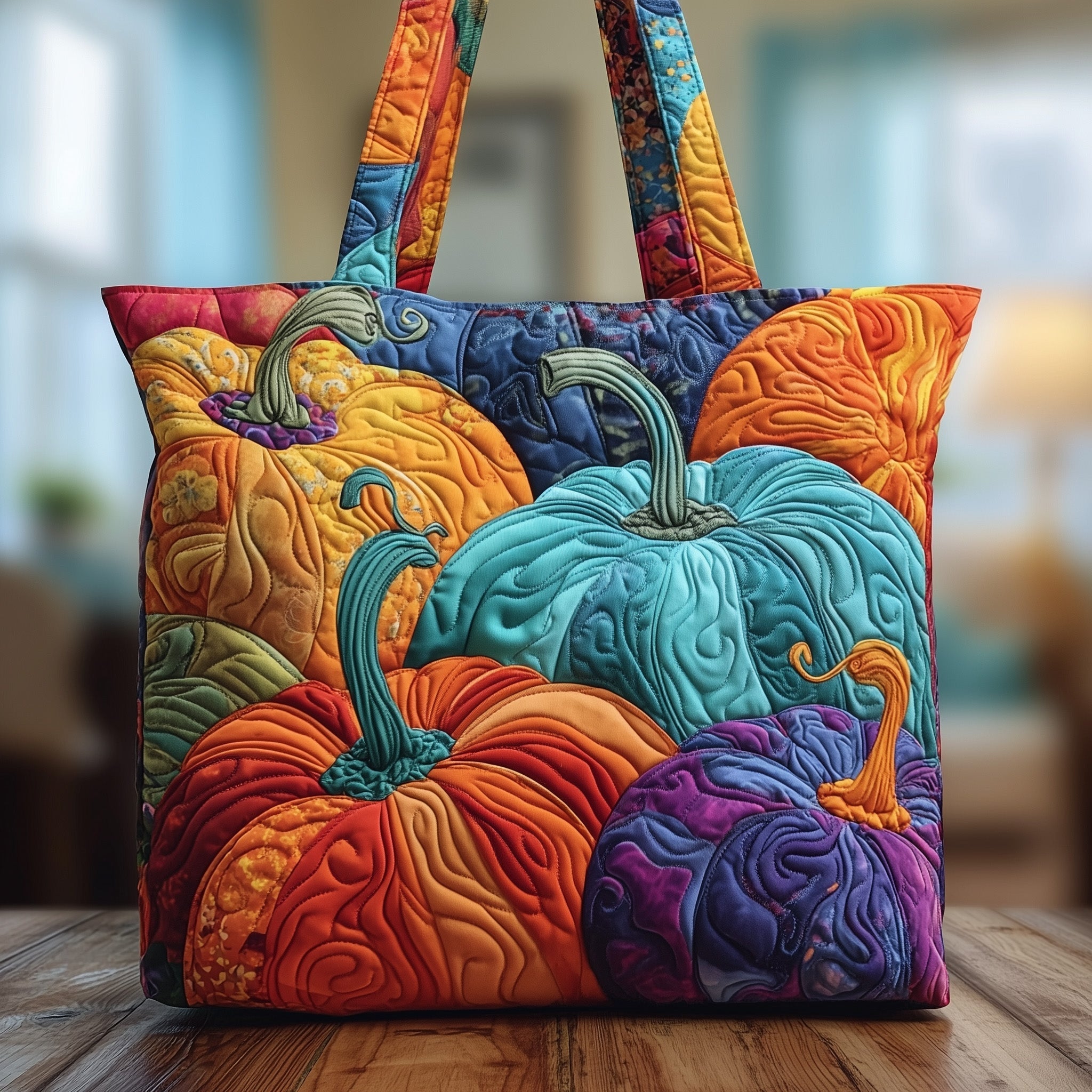 Autumn Pumpkin Harvest Quilted Tote Bag Best Totes For Women Fall Gift Items